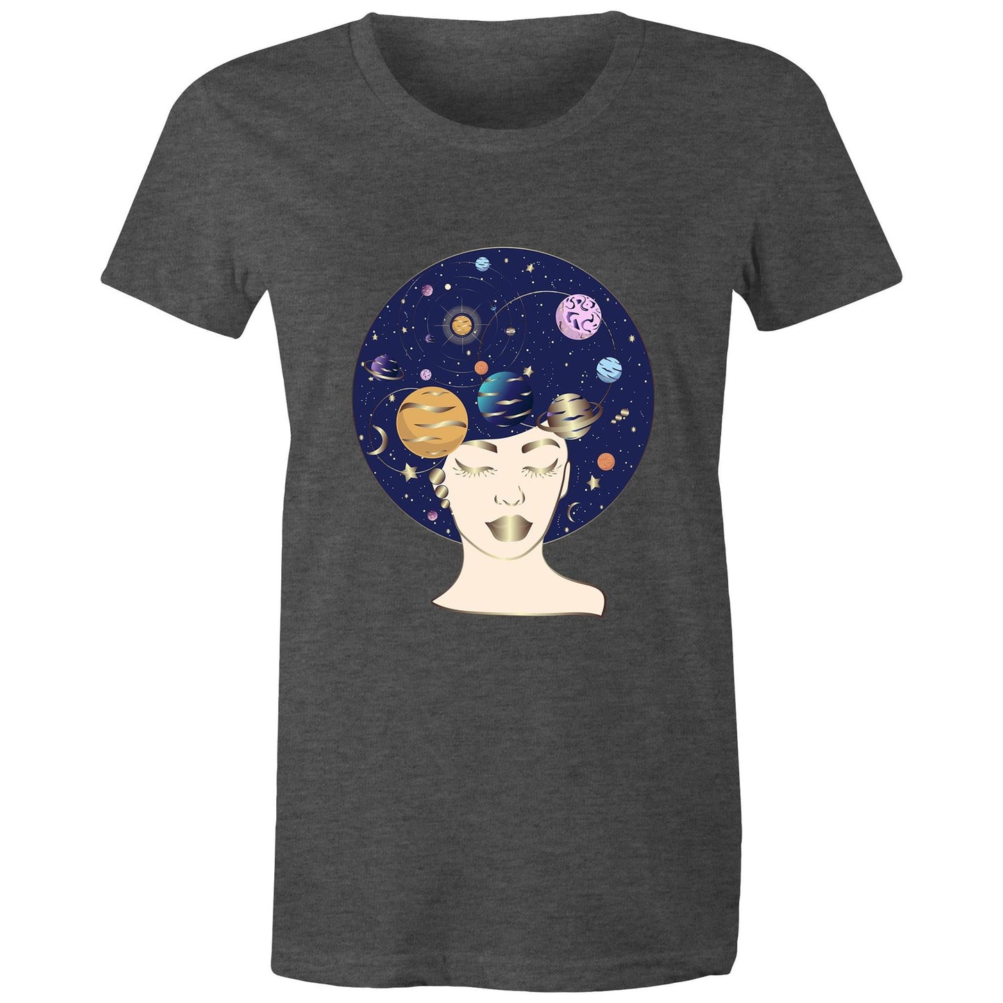 Women's Earthfolk Printed T shirt - Galaxy Lady