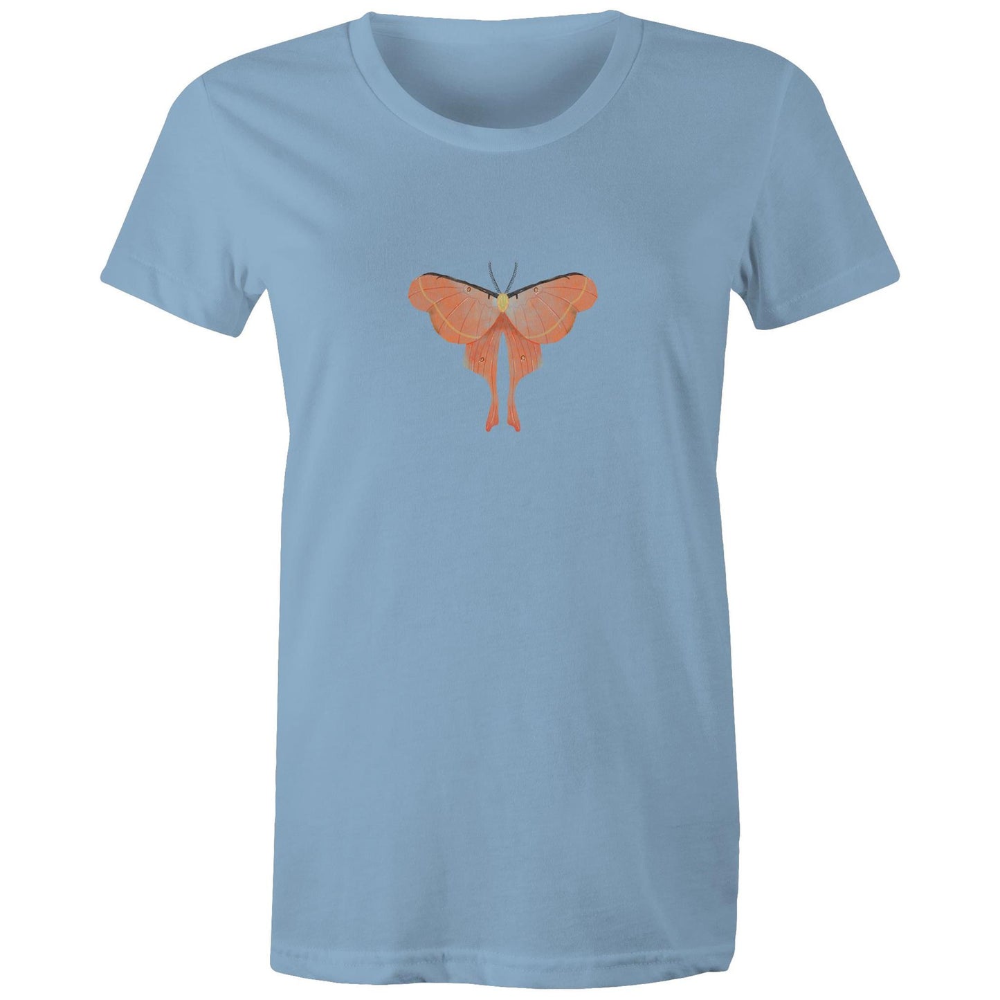 Earthfolk Printed T shirt - Women's Relaxed Fit - Orange Moth