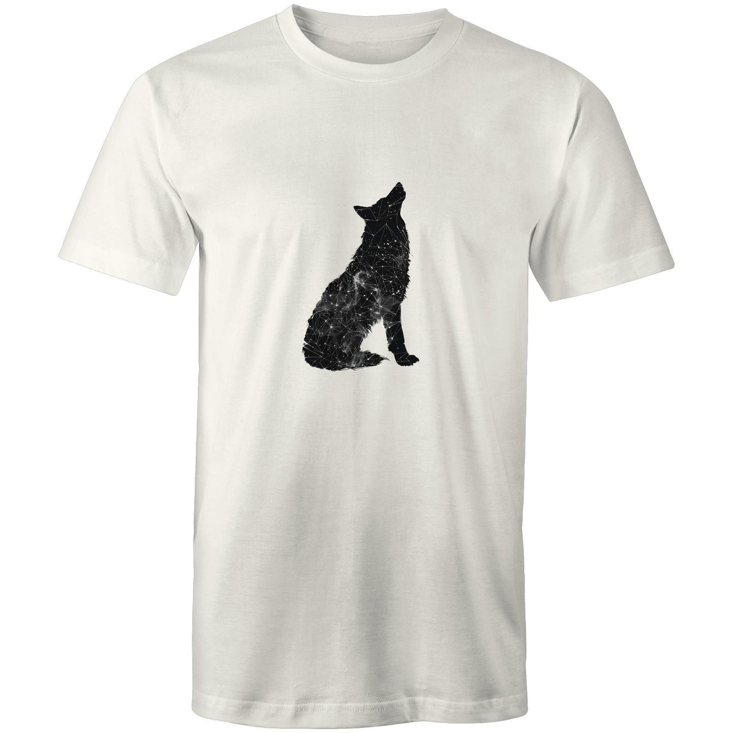 Men's Earthfolk Printed T shirt - Constellation Wolf - The Crescent Moon
