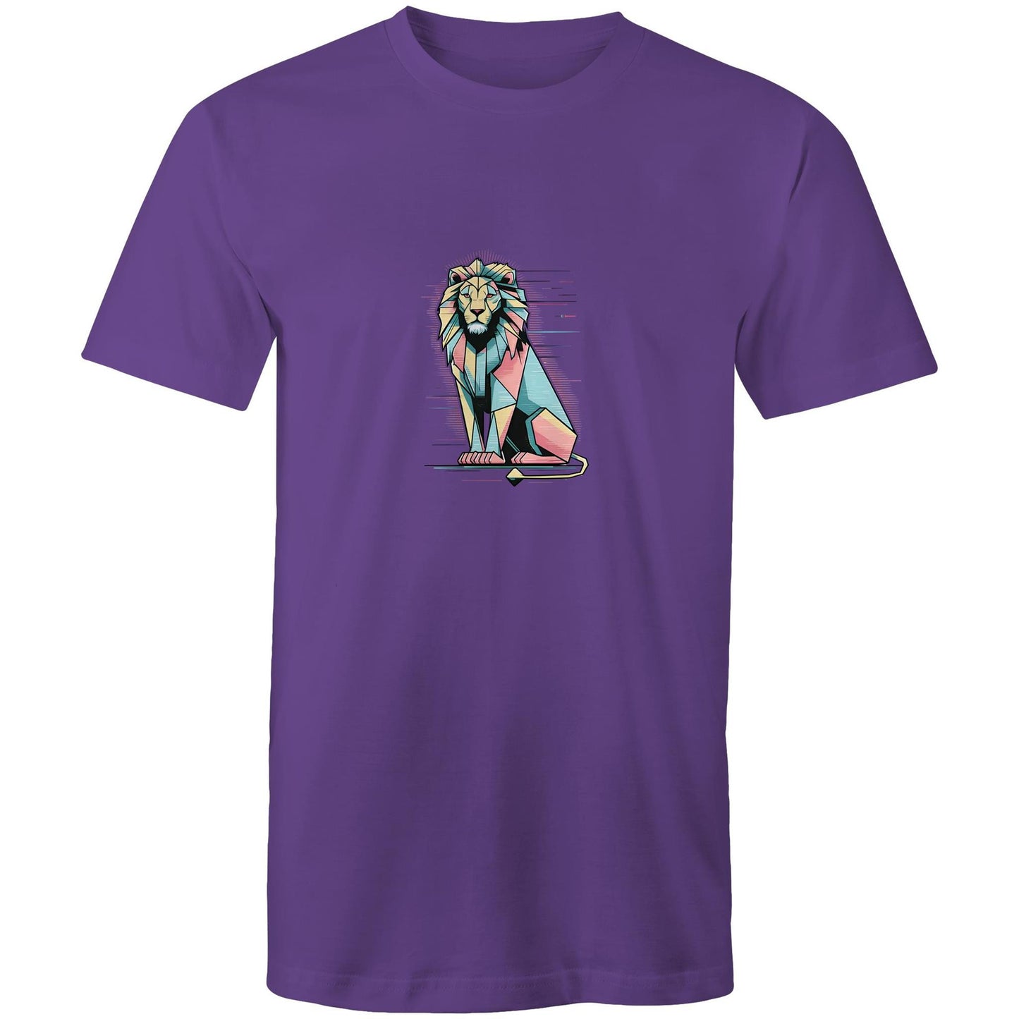 Men's Lion Graphic T-Shirt | Geometric Animal Print Tee