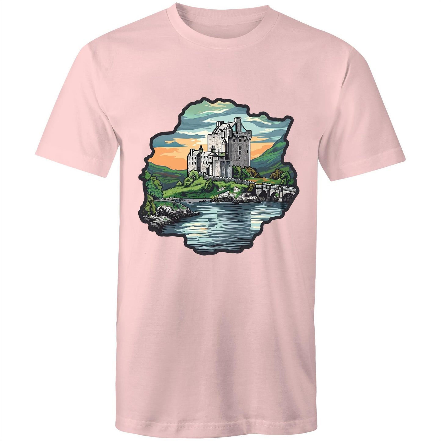 Men's Earthfolk T shirt - Medieval Castle - The Crescent Moon