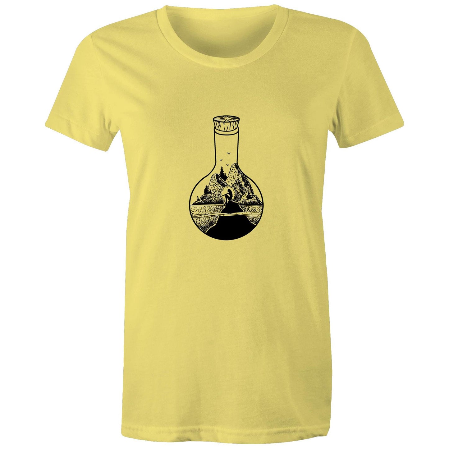 Women's Earthfolk t shirt - Mermaid in a bottle - The Crescent Moon