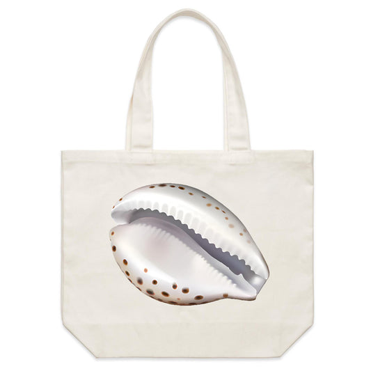 Earthfolk Canvas Tote Bag - Cowrie Shell - The Crescent Moon