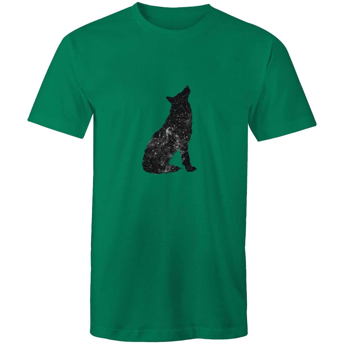 Men's Earthfolk Printed T shirt - Constellation Wolf - The Crescent Moon