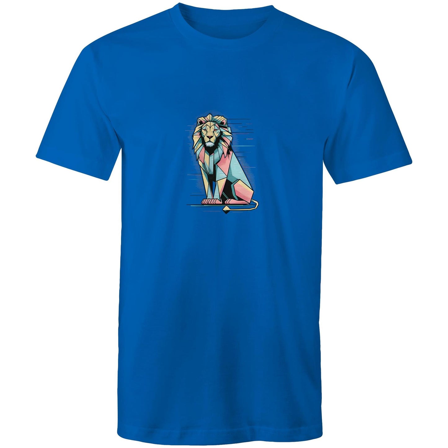 Men's Lion Graphic T-Shirt | Geometric Animal Print Tee
