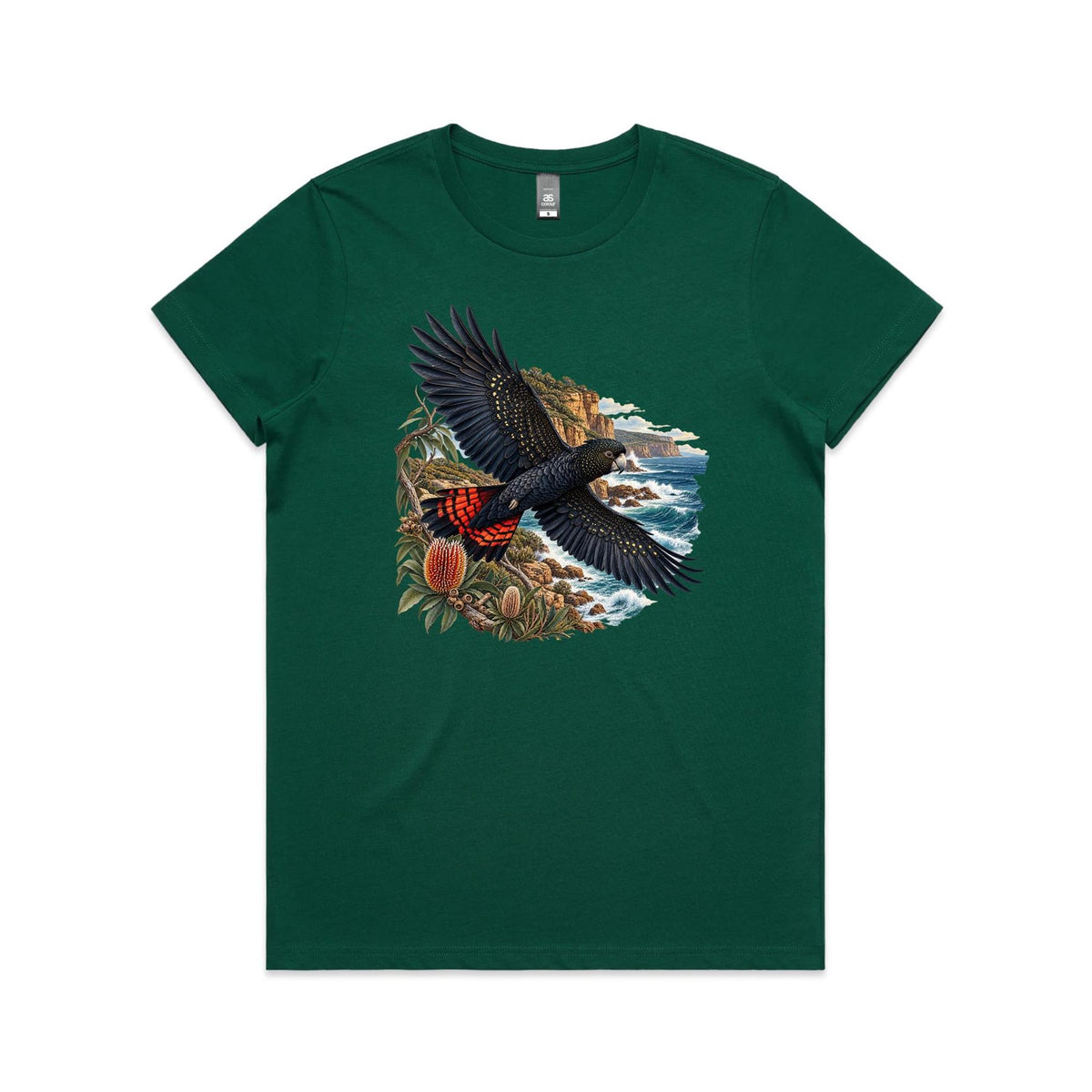 Red-Tailed Black Cockatoo Women's T-Shirt – Australian Wildlife Graphic Tee