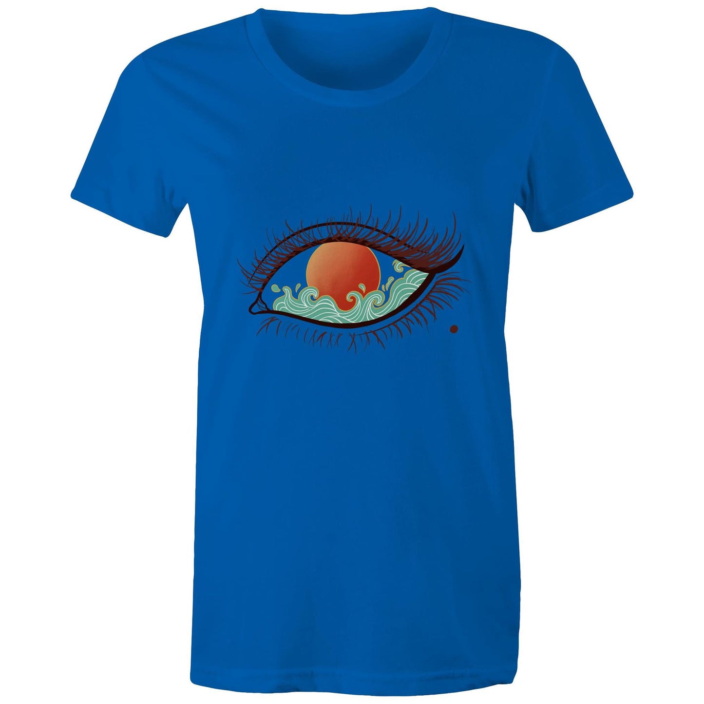 Earthfolk Printed T shirt - Women'sRelaxed Fit - Eye of the sunset - The Crescent Moon