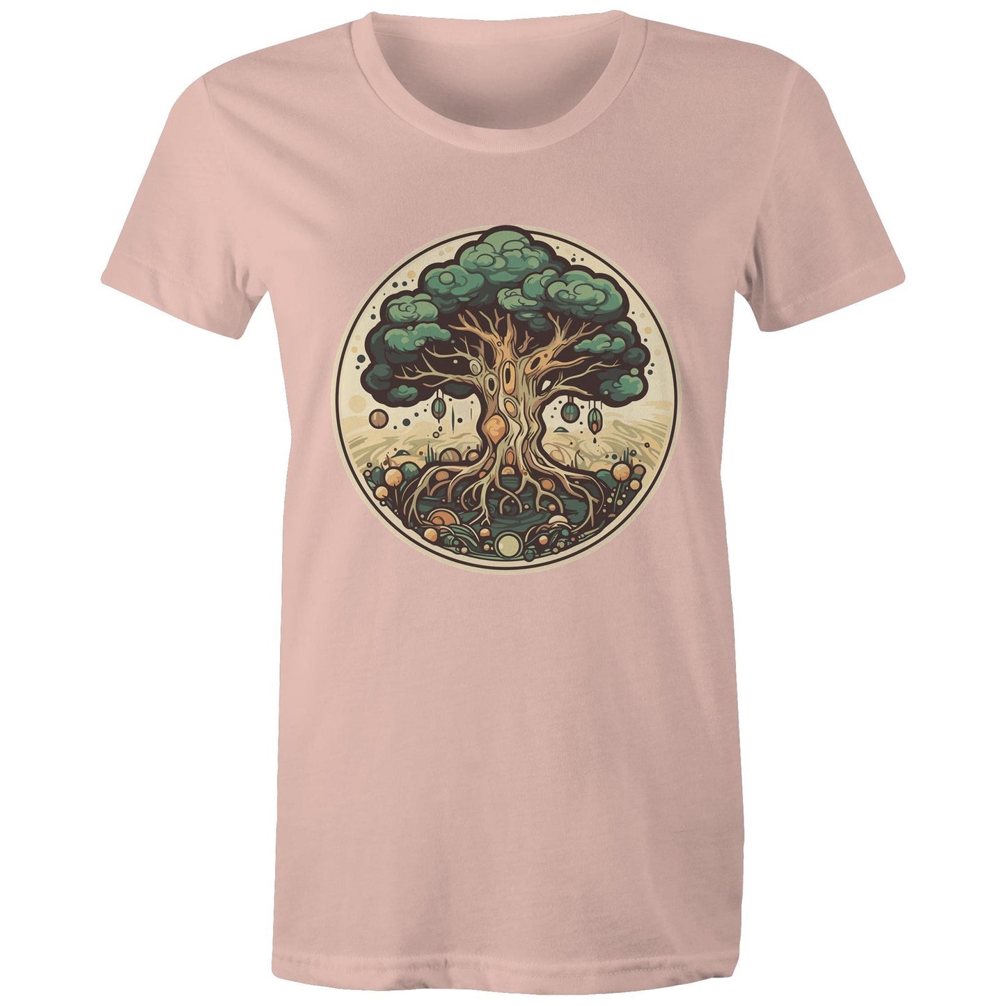 Earthfolk printed t shirt - Womans Relaxed Fit - Circular Tree