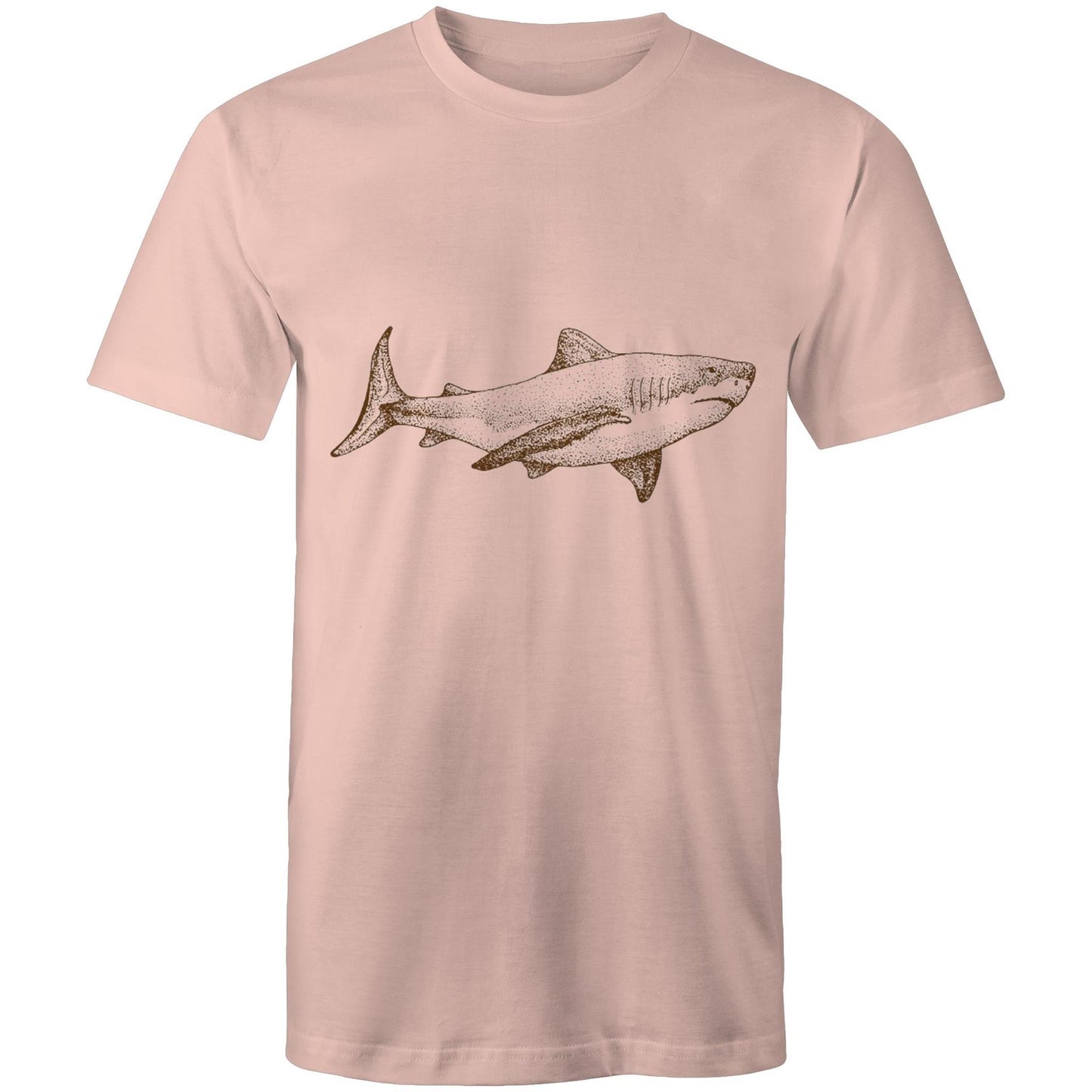 Earthfolk Printed T shirt - Mens Relaxed Fit - Sepia Shark - The Crescent Moon