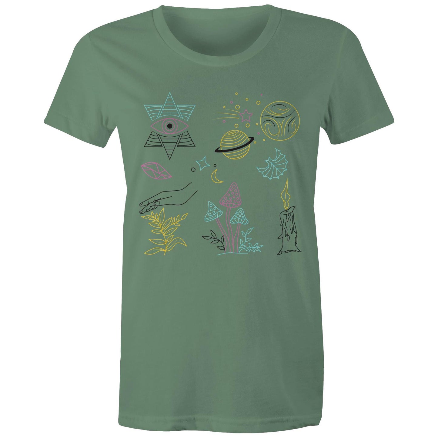 Women's Earthfolk T shirt - Mystic Symbols