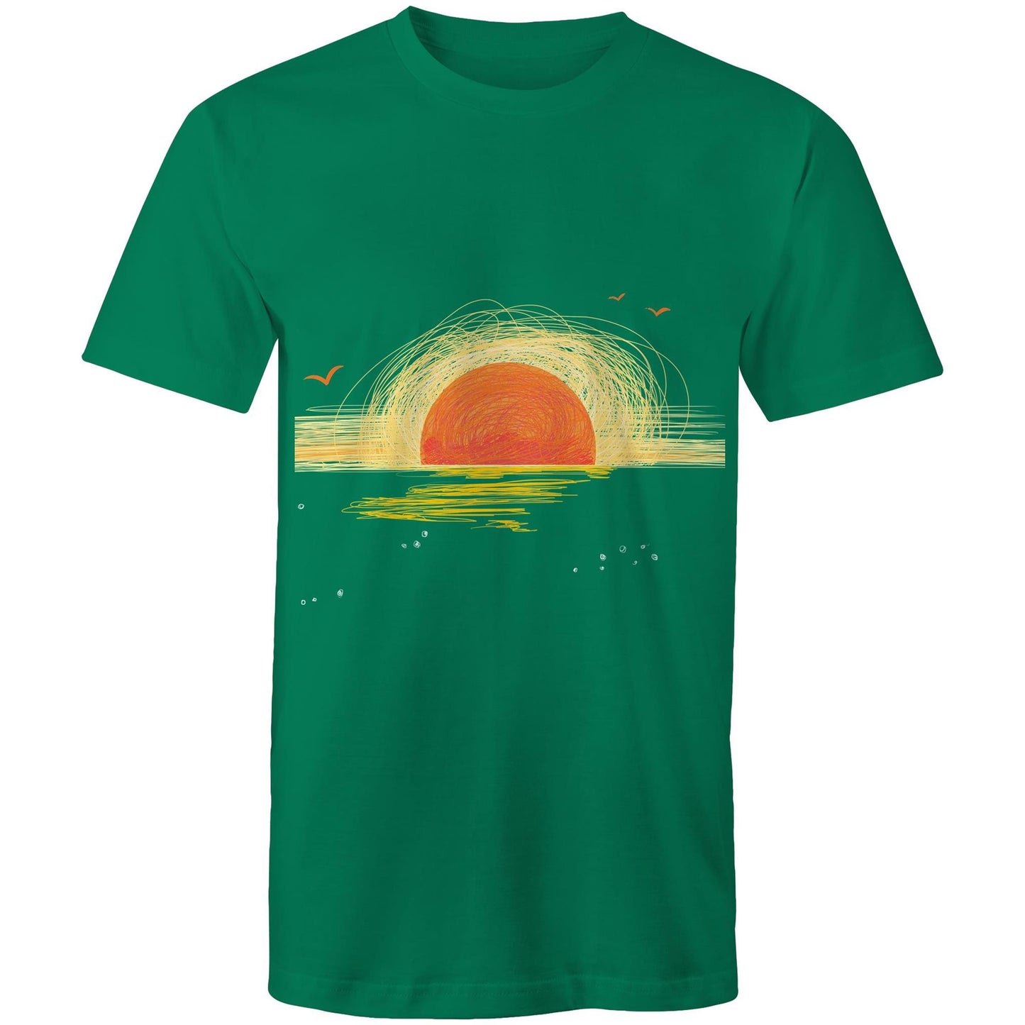 Earthfolk Printed T Shirt - Mens Relaxed Fit - Sunrise Sketch - The Crescent Moon