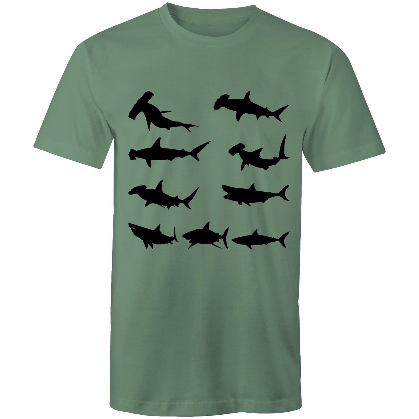 Earthfolk printed T shirt - Mens Relaxed Fit - Shark Silhouette - The Crescent Moon