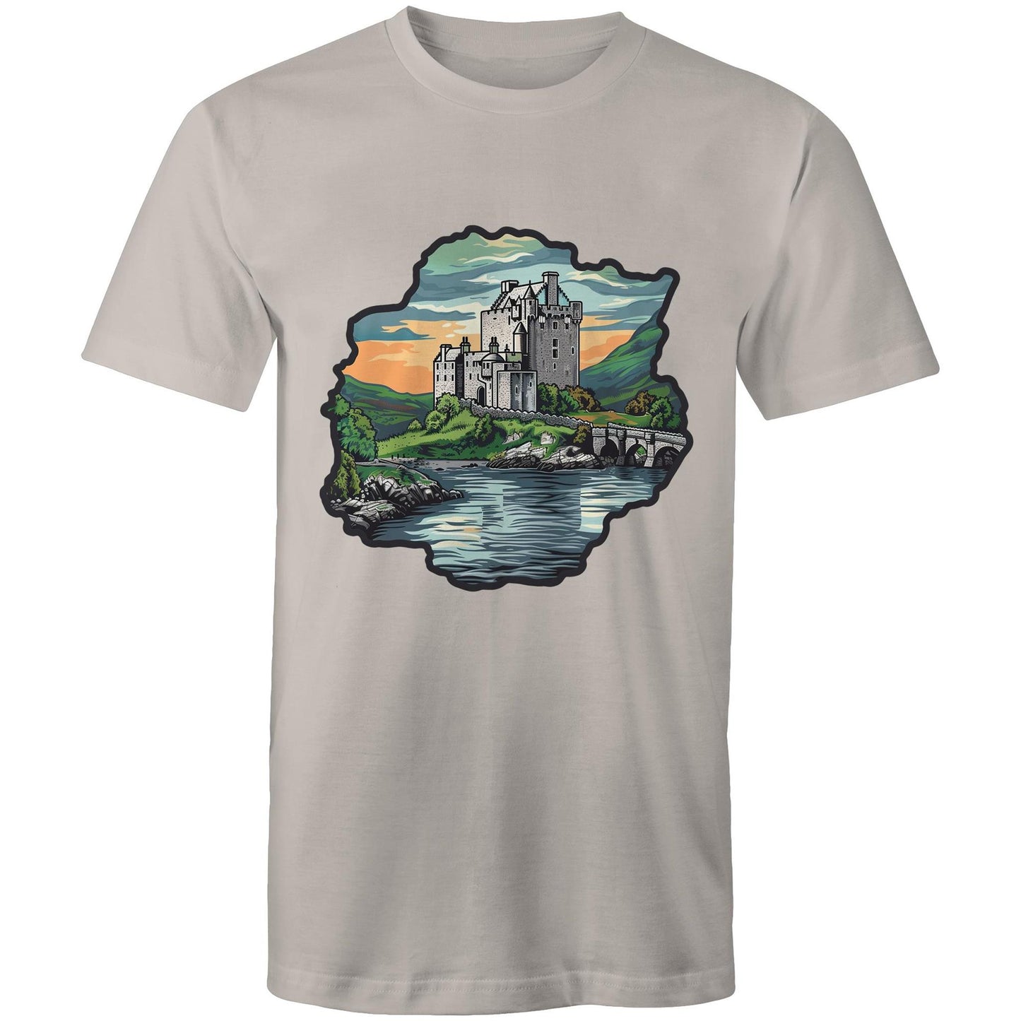 Men's Earthfolk T shirt - Medieval Castle - The Crescent Moon