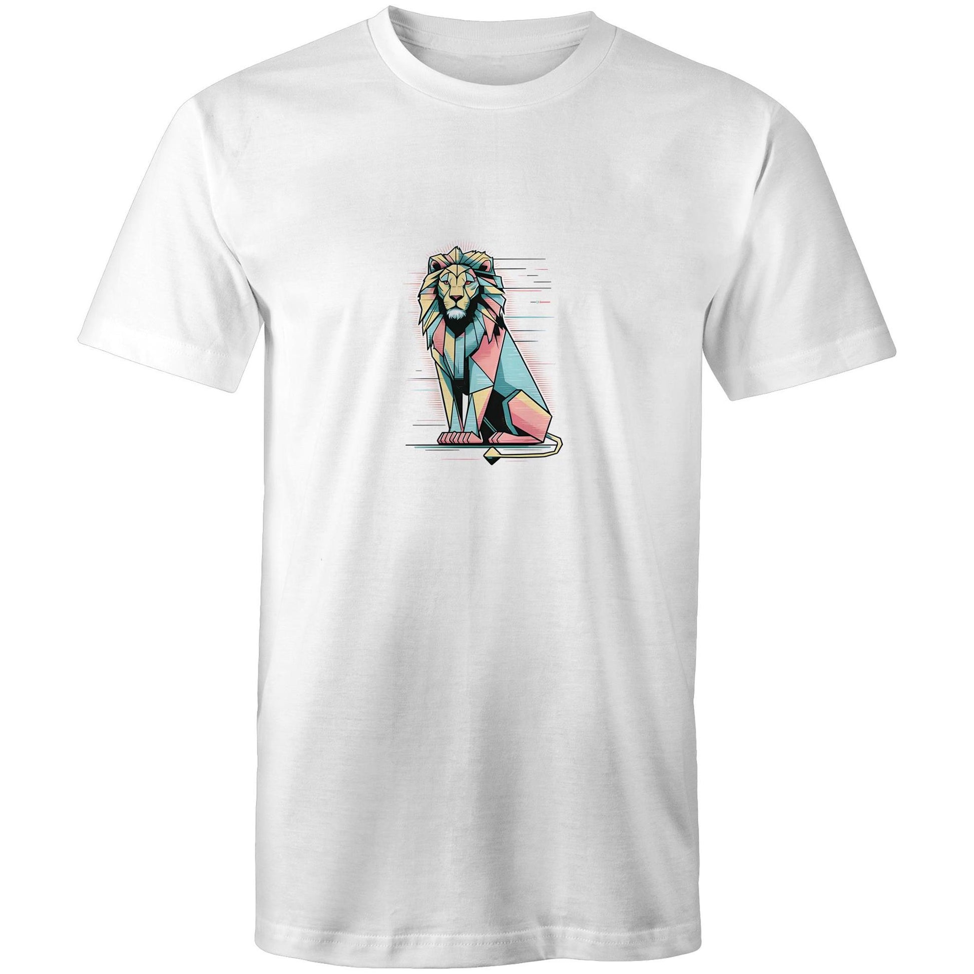Men's Lion Graphic T-Shirt | Geometric Animal Print Tee