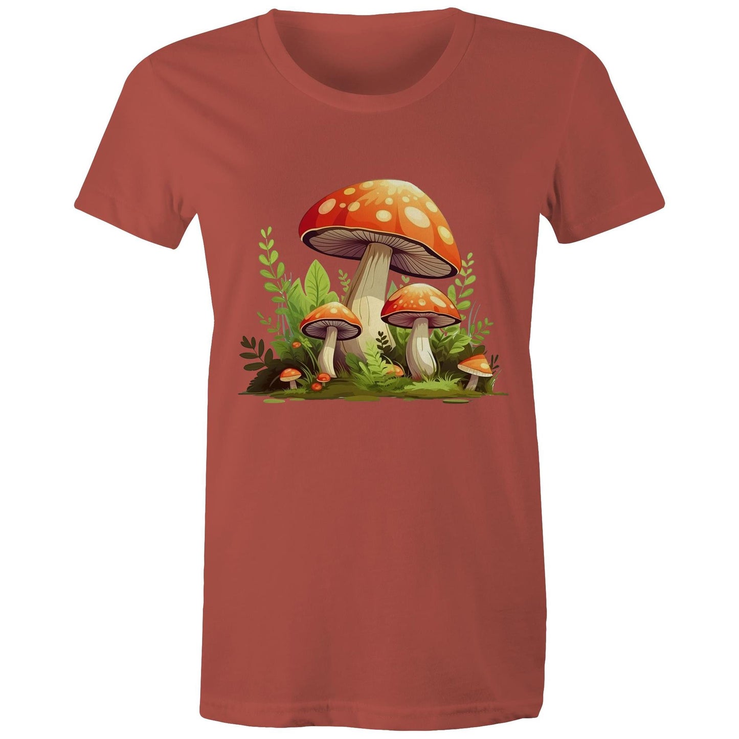 Women's Earthfolk Printed T shirt - Woodland Mushrooms