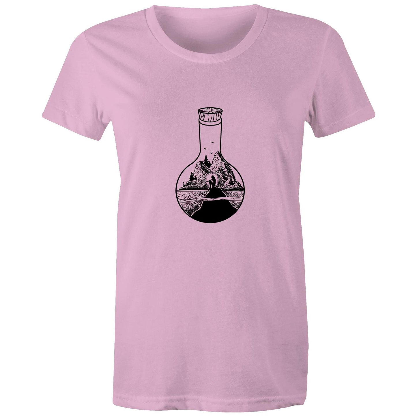 Women's Earthfolk t shirt - Mermaid in a bottle - The Crescent Moon