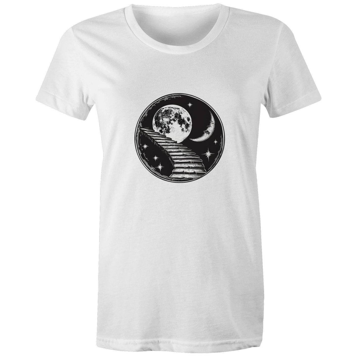 Women's Earthfolk T shirt - Stairway to the Moon