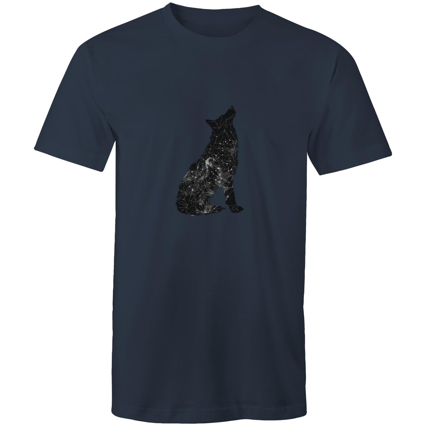 Men's Earthfolk Printed T shirt - Constellation Wolf - The Crescent Moon