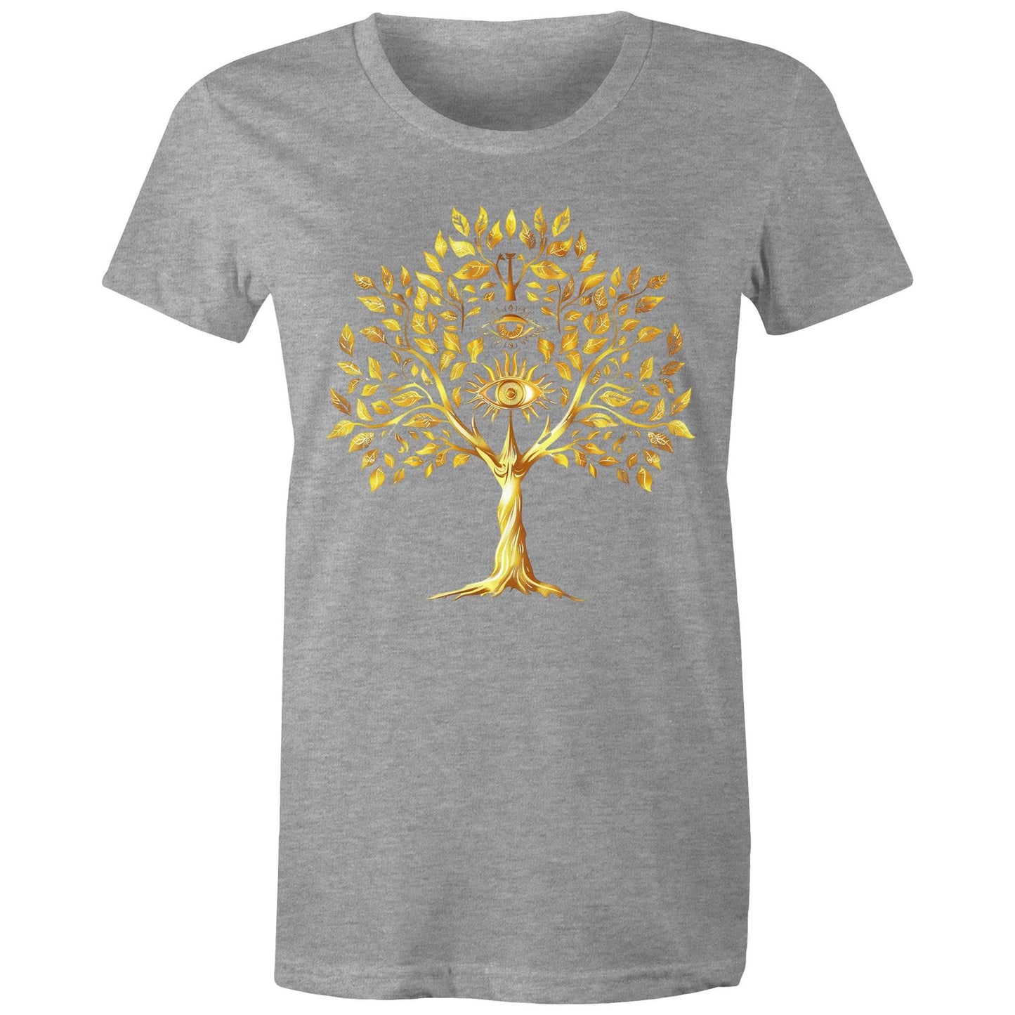 Earthfolk Printed Tshirt - Womans Relaxed Fit - Golden Tree