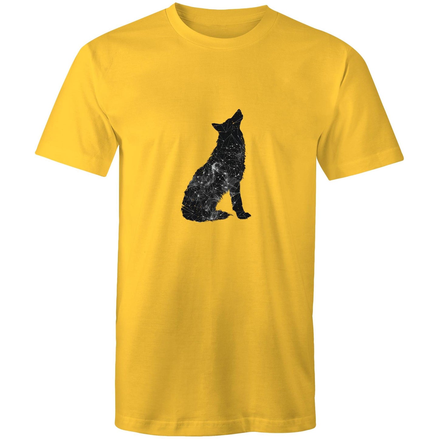Men's Earthfolk Printed T shirt - Constellation Wolf - The Crescent Moon