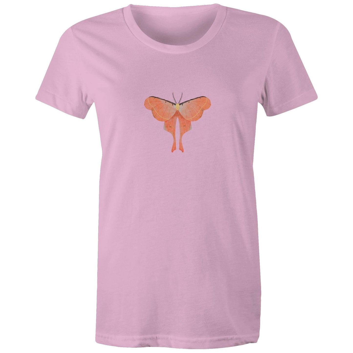 Earthfolk Printed T shirt - Women's Relaxed Fit - Orange Moth