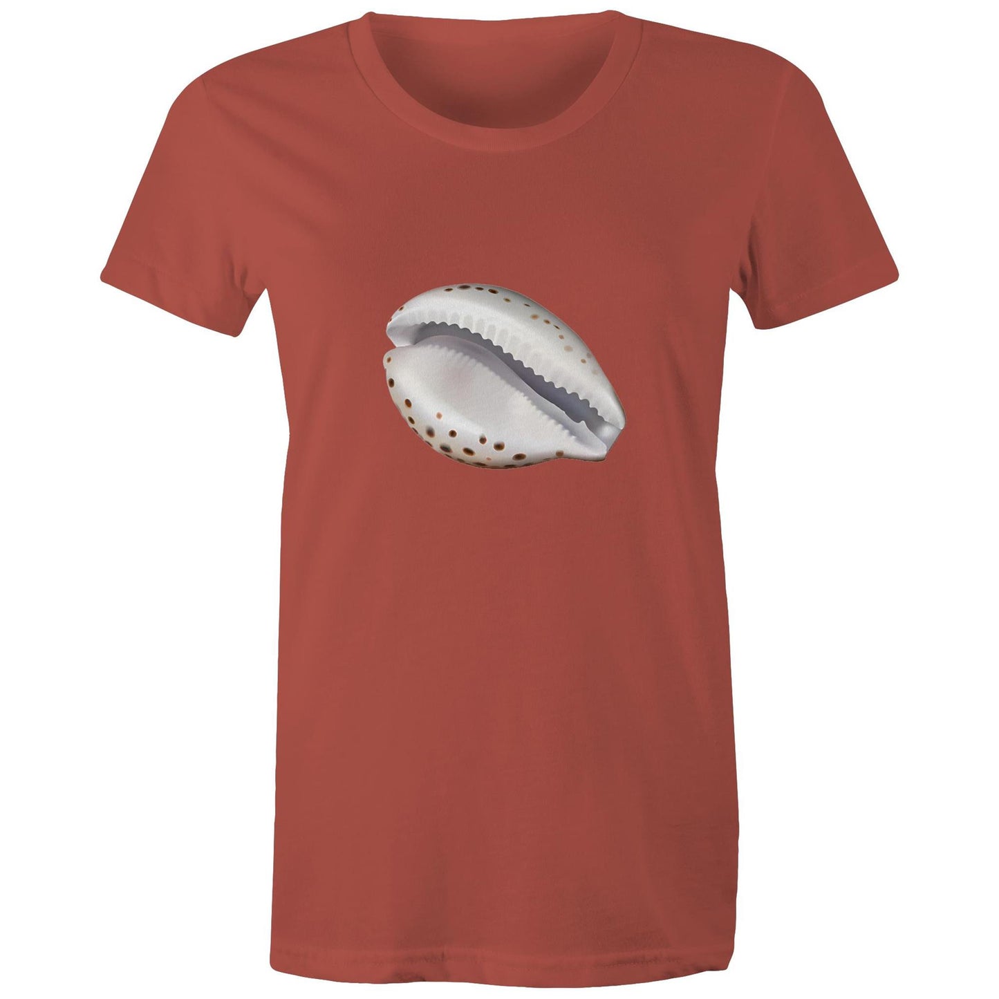 Women's Earthfolk T shirt - Cowrie Shell - The Crescent Moon
