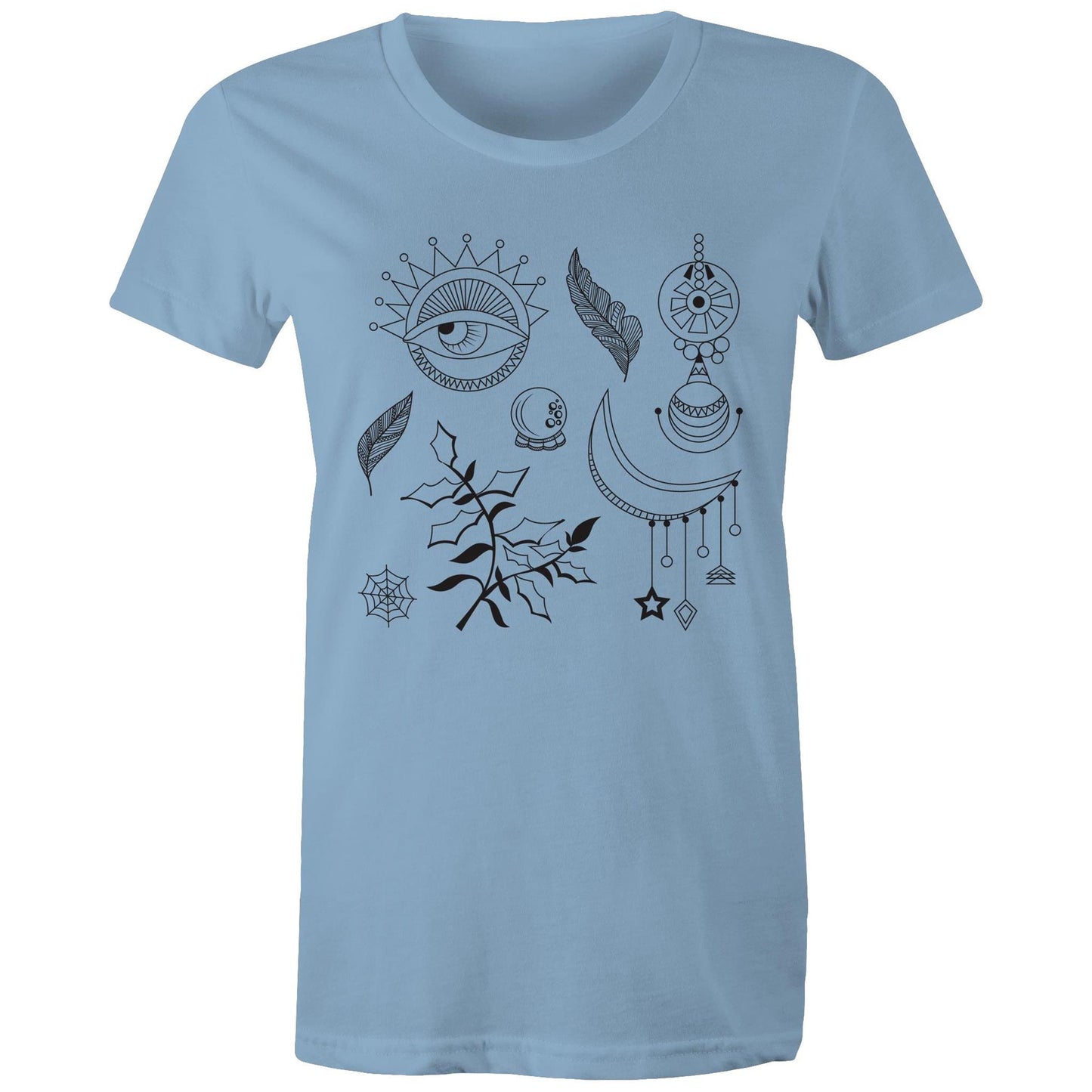 Women's Earthfolk Printed T shirt - Symbolic - The Crescent Moon