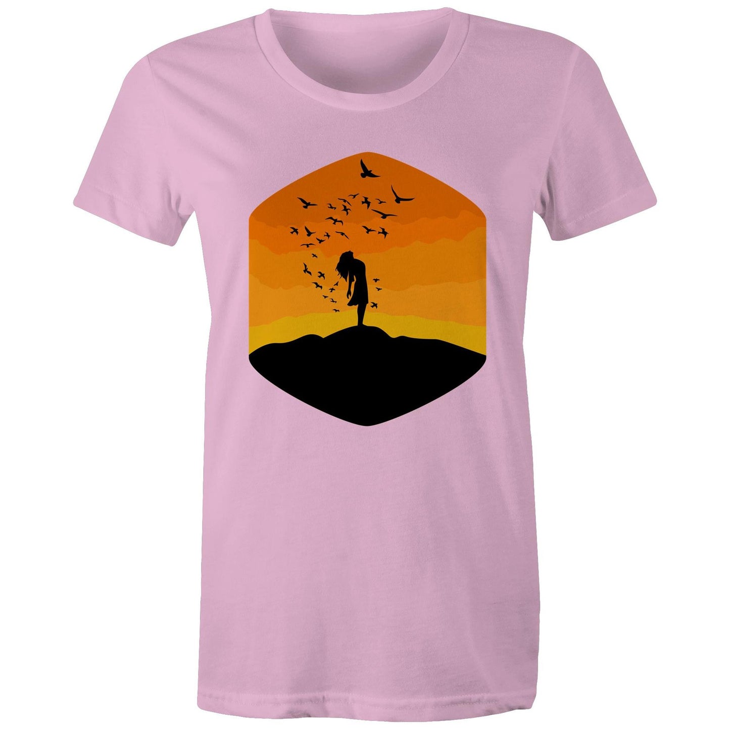 Women's Earthfolk Printed T shirt - Freedom - The Crescent Moon