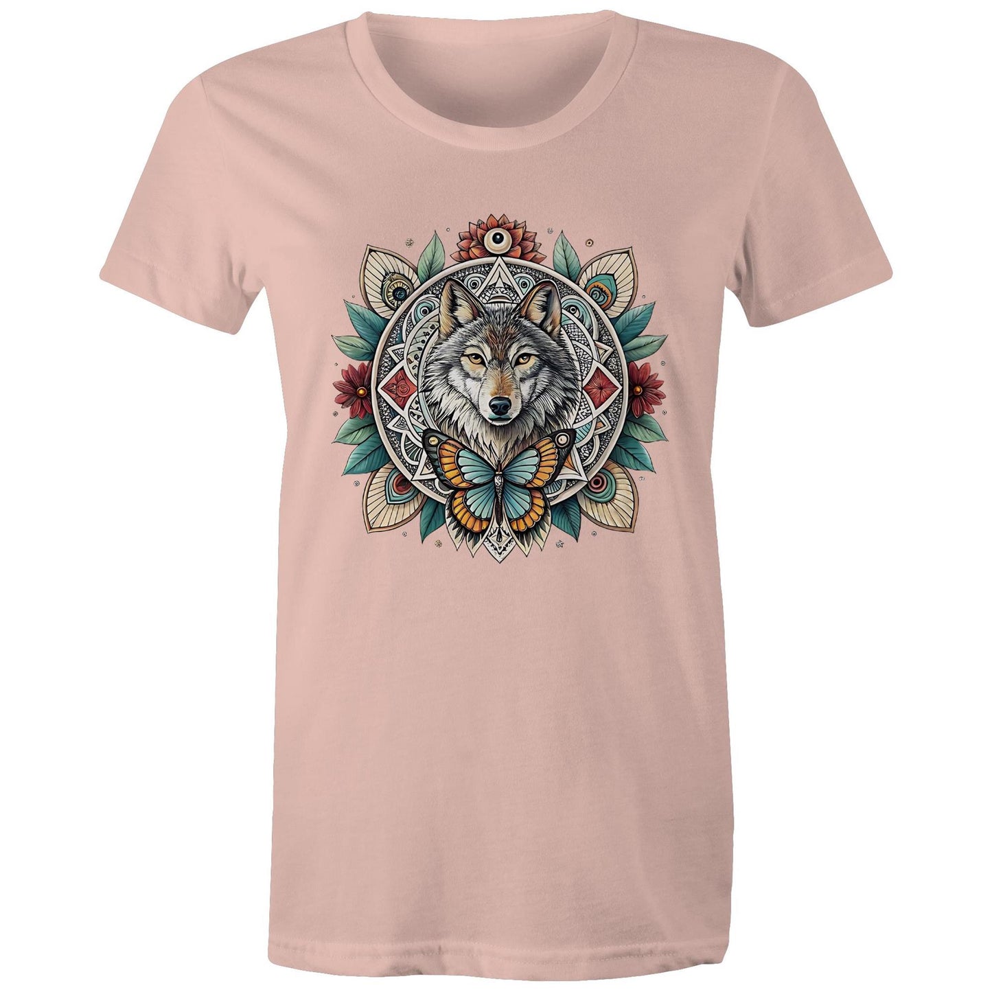 Women's Earthfolk T shirt - Wolf Mandala