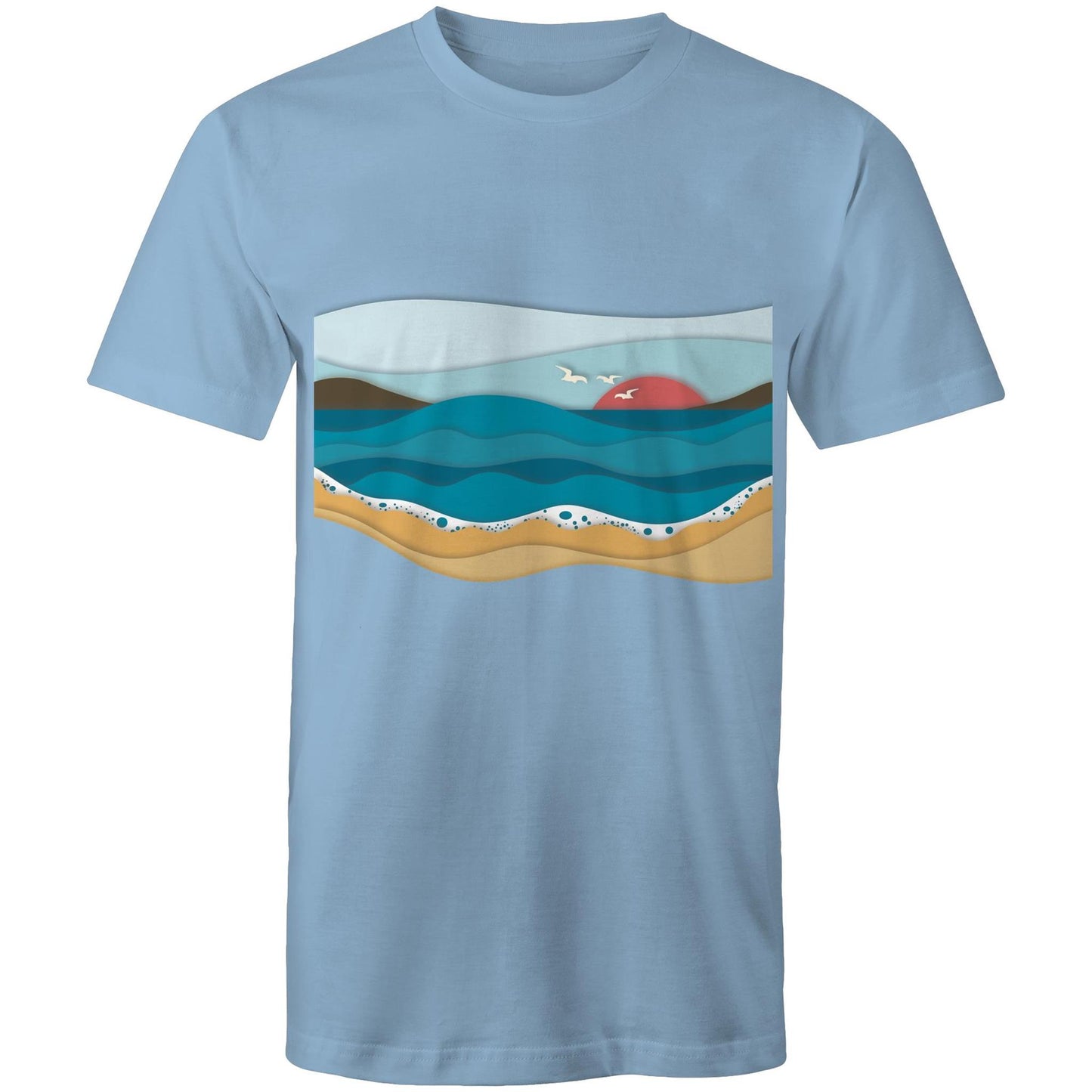 Earthfolk Printed T shirt - Mens Relaxed Fit - Ocean - The Crescent Moon