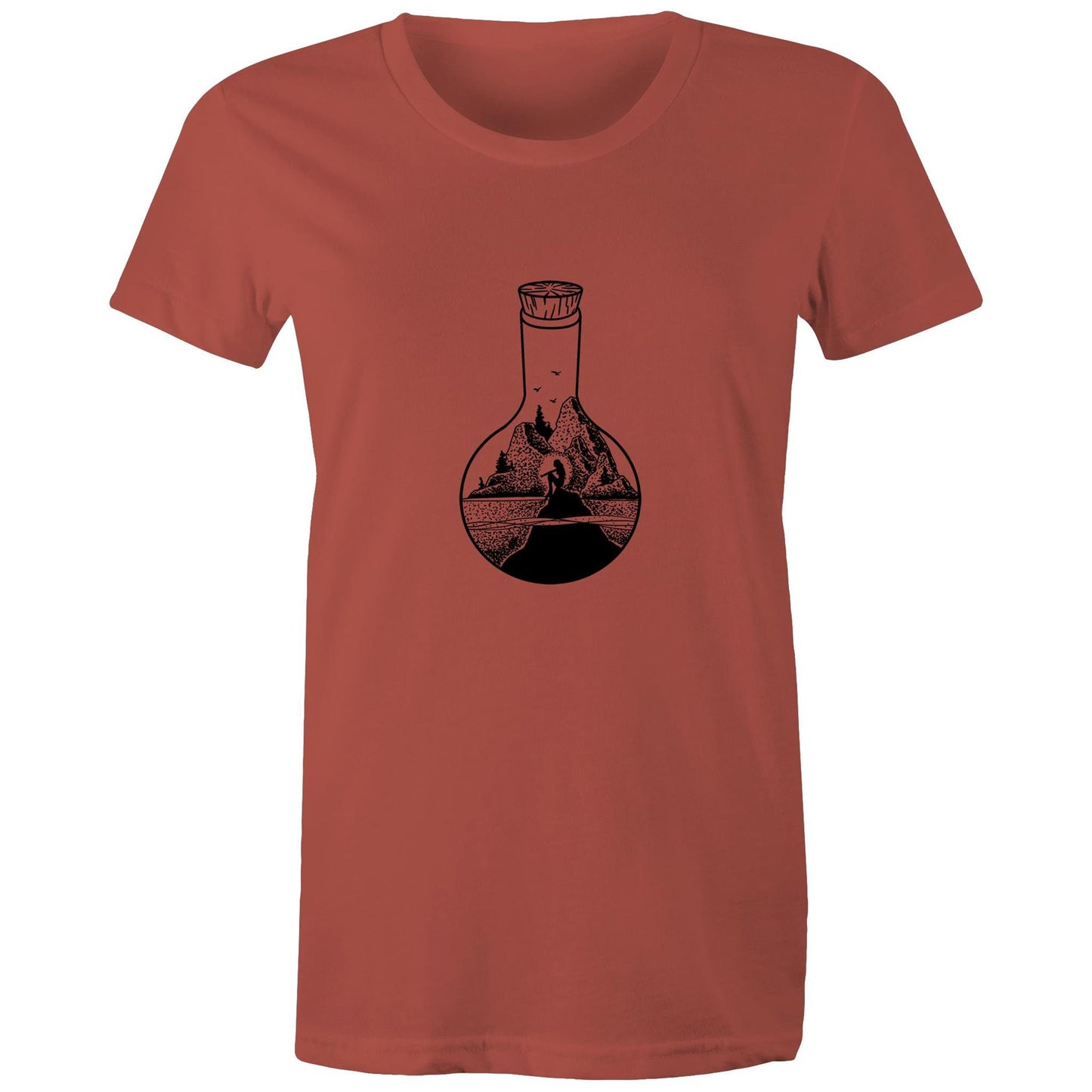 Women's Earthfolk t shirt - Mermaid in a bottle - The Crescent Moon