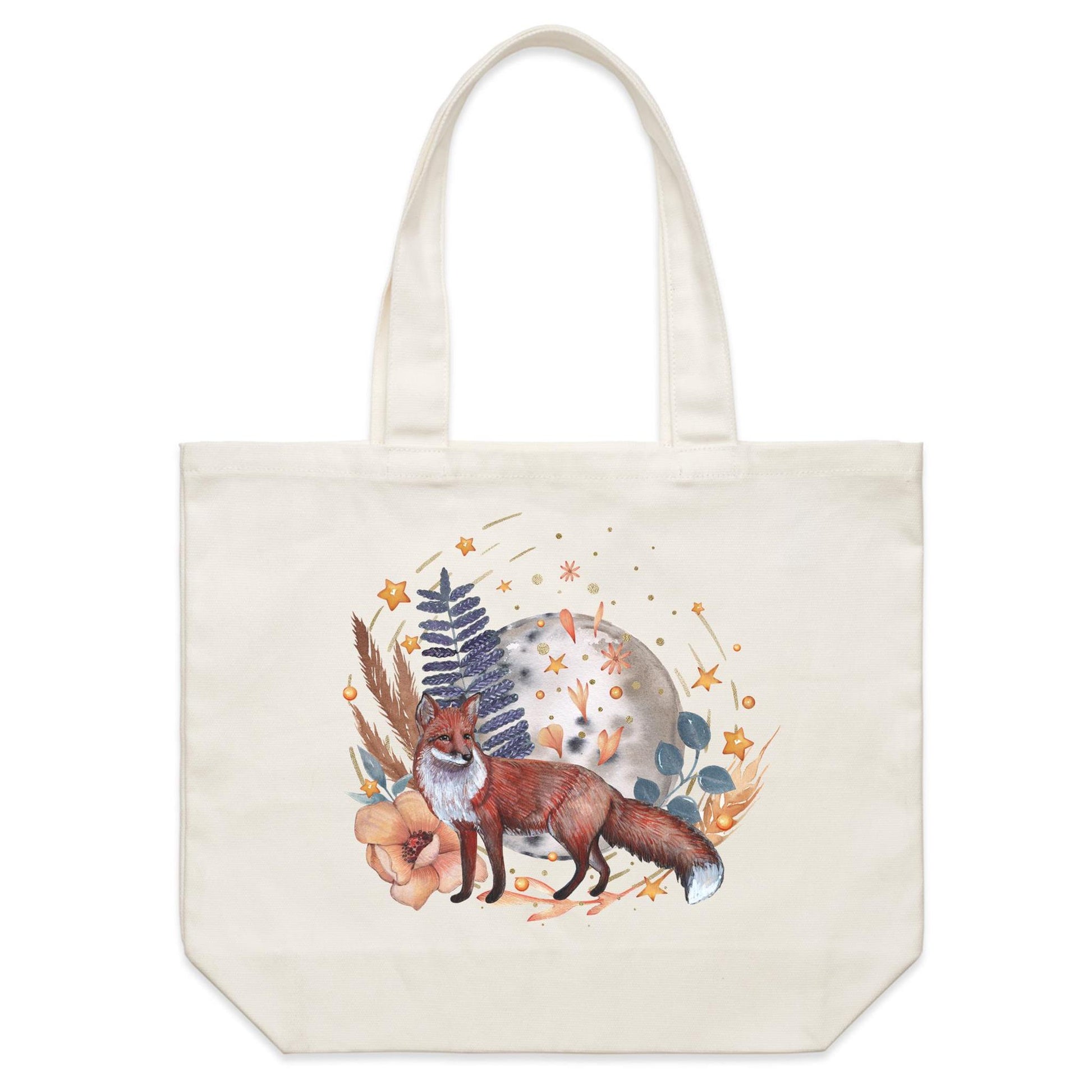 Earthfolk Canvas Tote Bag - Water Fox - The Crescent Moon