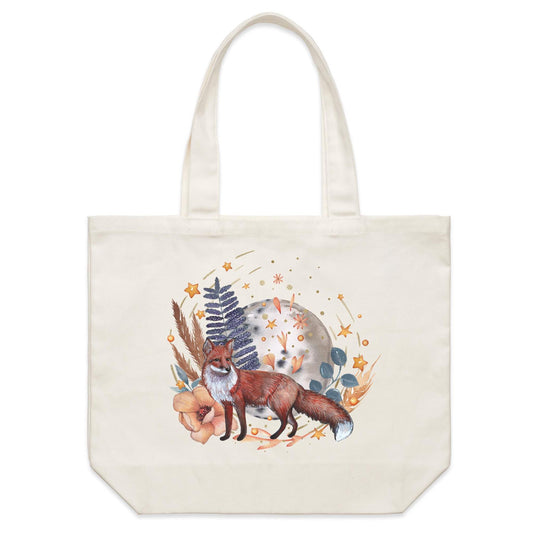 Earthfolk Canvas Tote Bag - Water Fox - The Crescent Moon