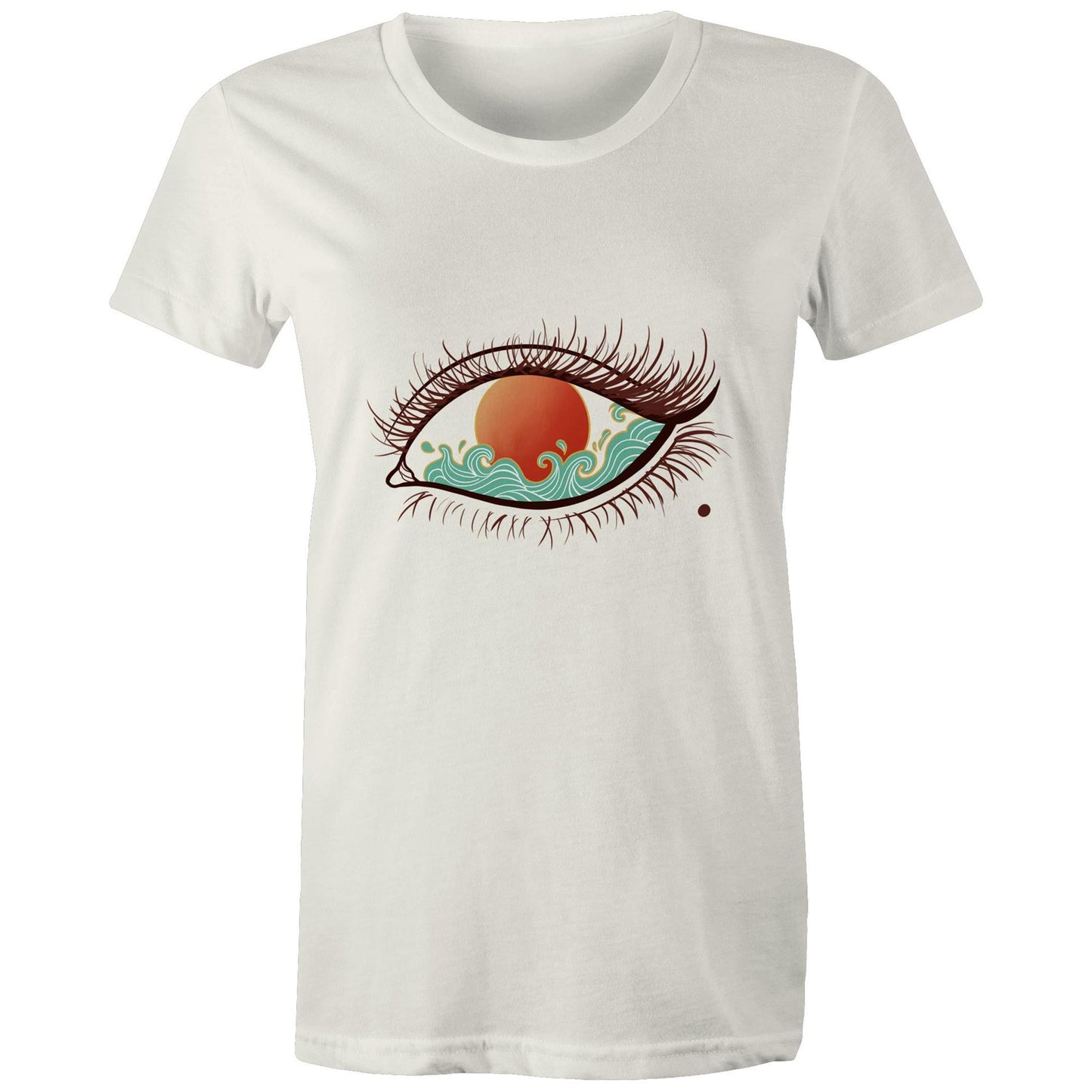 Earthfolk Printed T shirt - Women'sRelaxed Fit - Eye of the sunset - The Crescent Moon