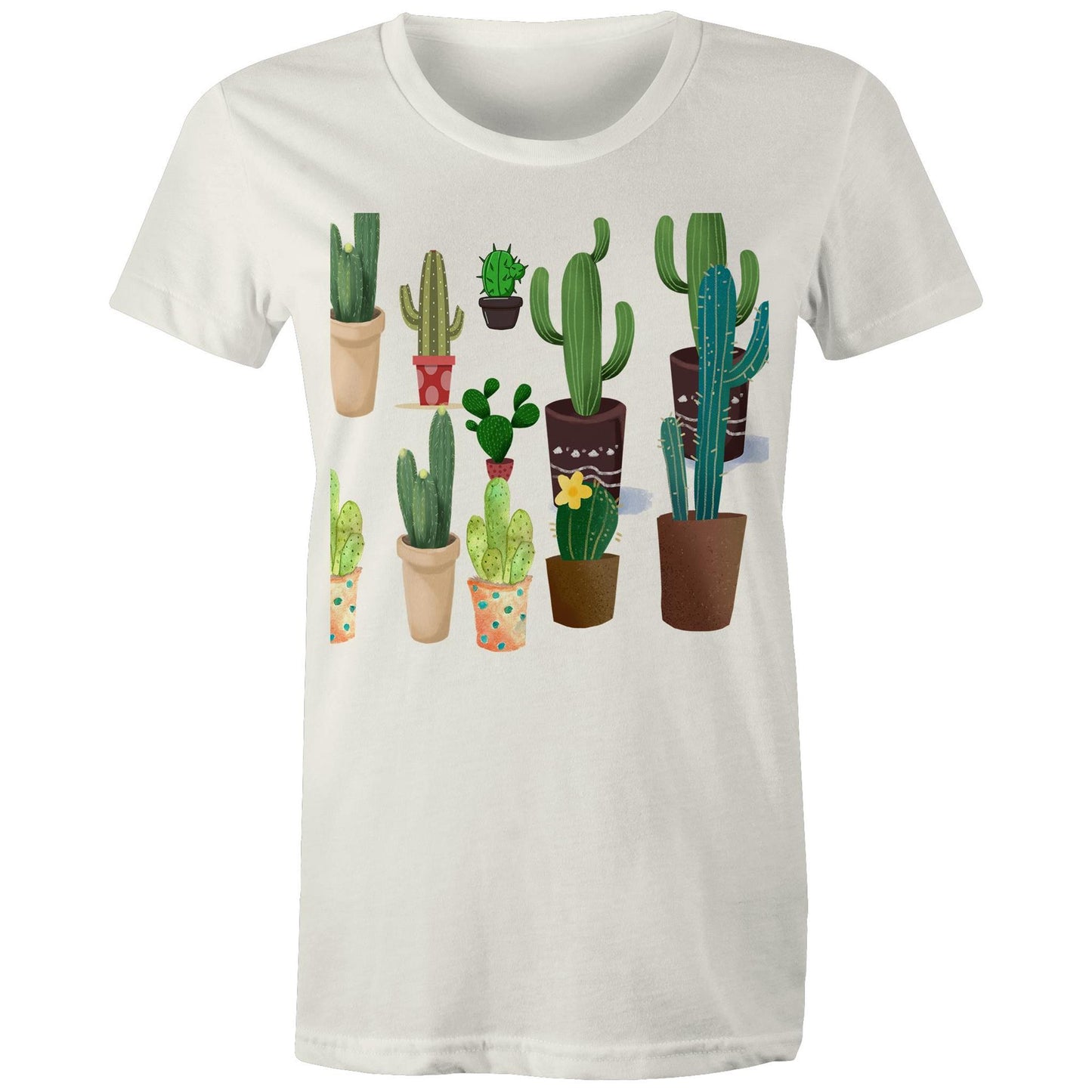 Women's earthfolk Printed T shirt - Succulents / Cactus