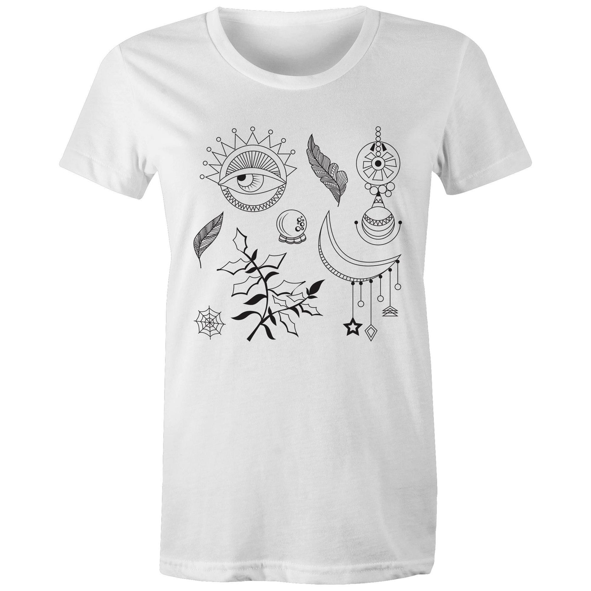 Women's Earthfolk Printed T shirt - Symbolic - The Crescent Moon