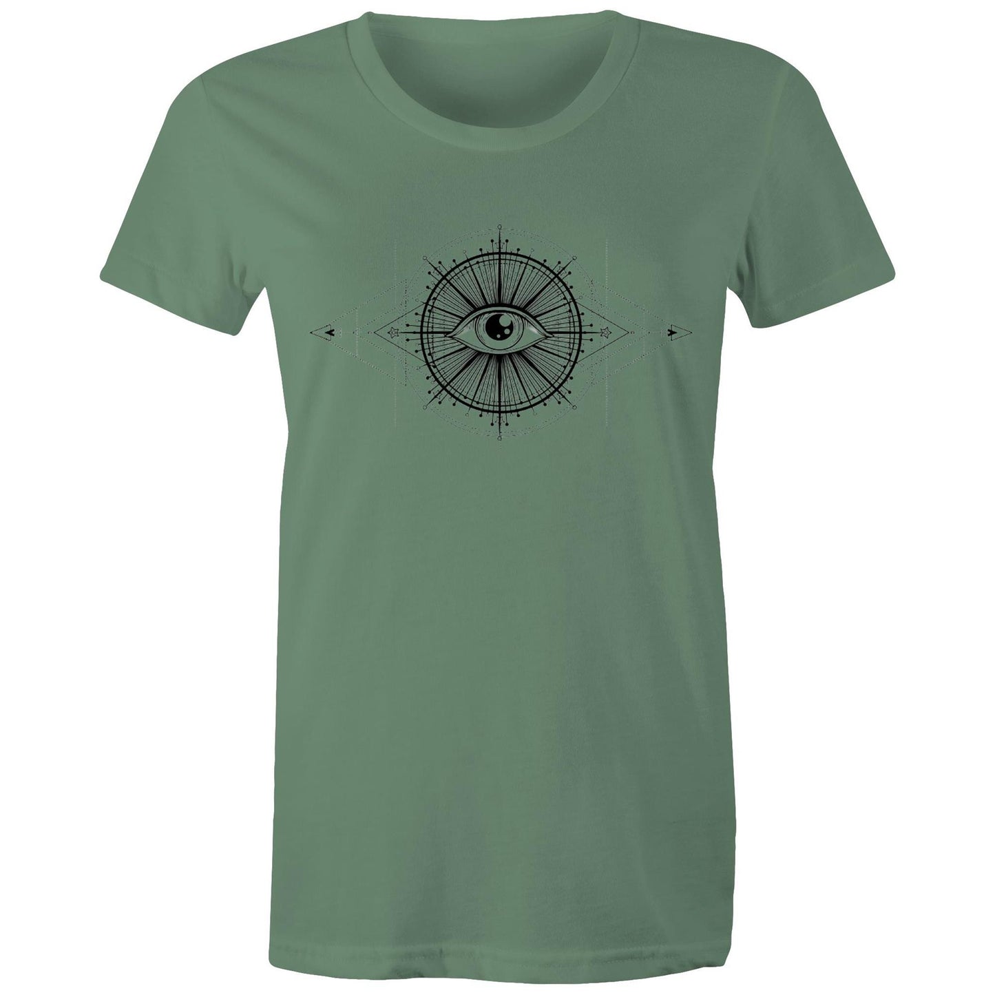 Women's Earthfolk Printed T shirt - Seeing Eye - The Crescent Moon