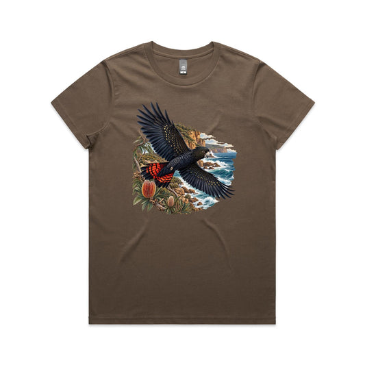 Red-Tailed Black Cockatoo Women's T-Shirt – Australian Wildlife Graphic Tee