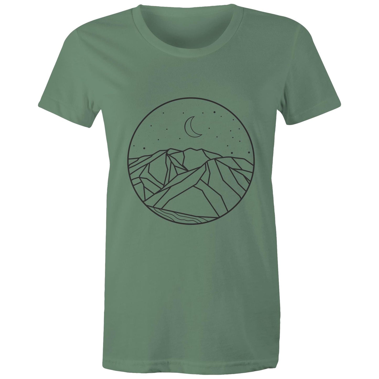 Women's Earthfolk Printed T shirt - Moon Mountain