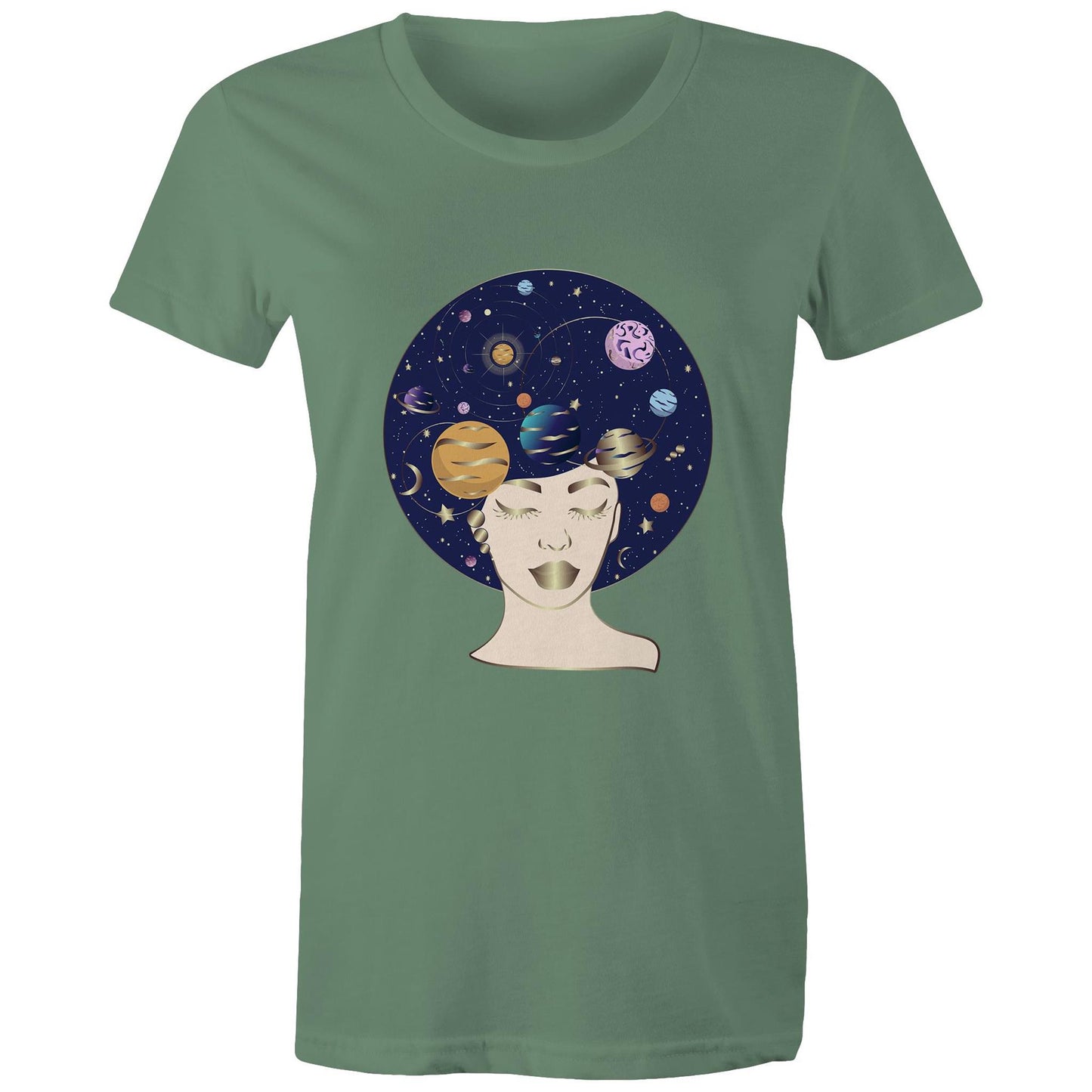 Women's Earthfolk Printed T shirt - Galaxy Lady