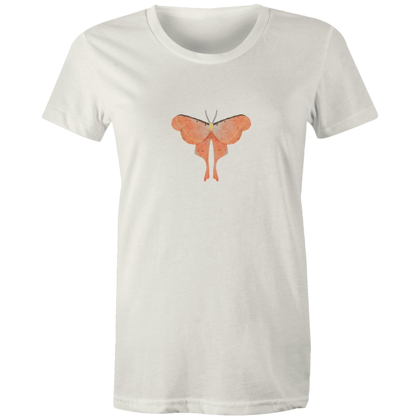 Earthfolk Printed T shirt - Women's Relaxed Fit - Orange Moth