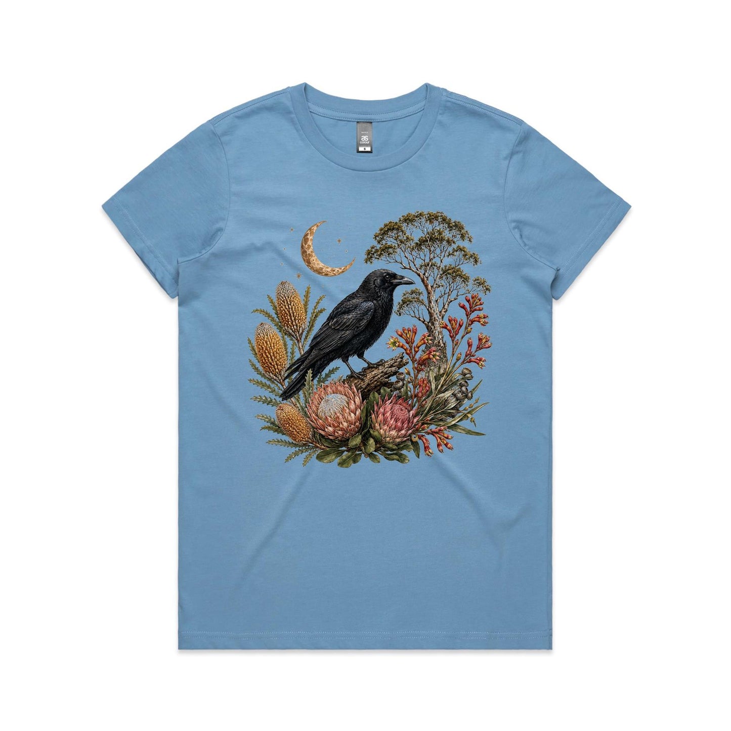 Women's Crow Graphic T-Shirt | Australian Native Botanical Print