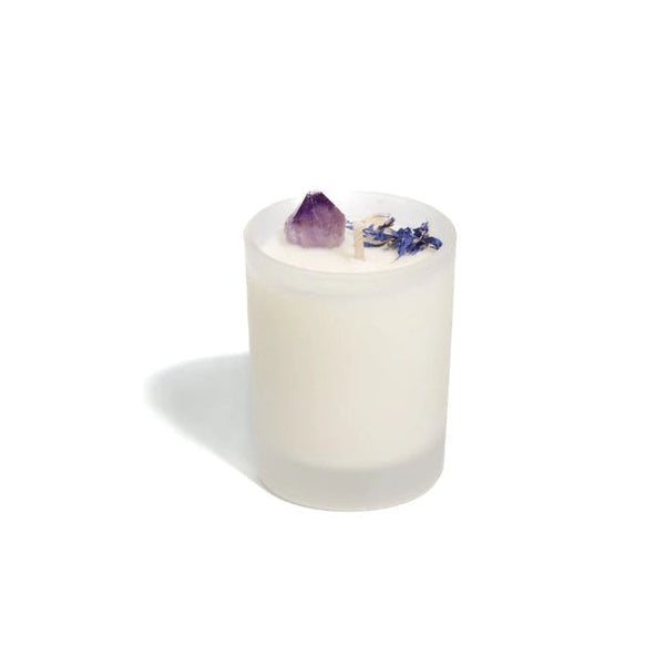 Amethyst Crystal Candle - Meditation and Balance - The Crescent Moon