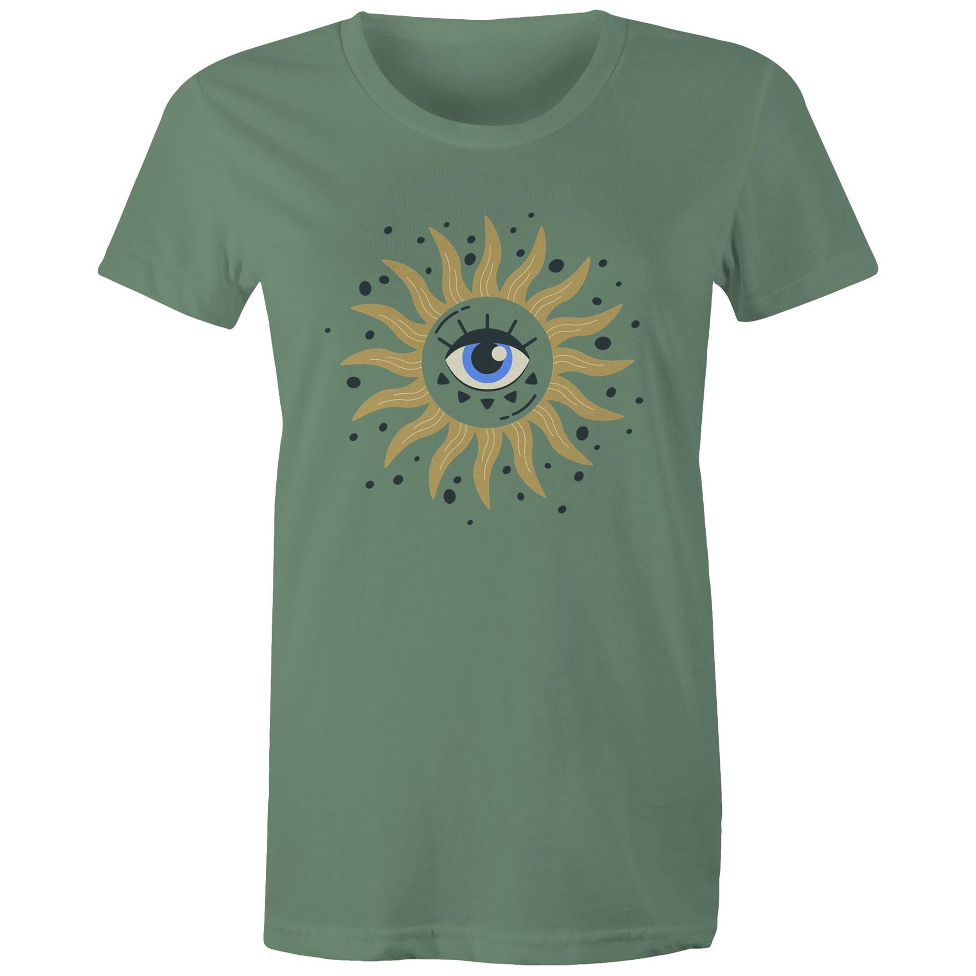 Women's earthfolk T shirt - Eye to the Soul - The Crescent Moon