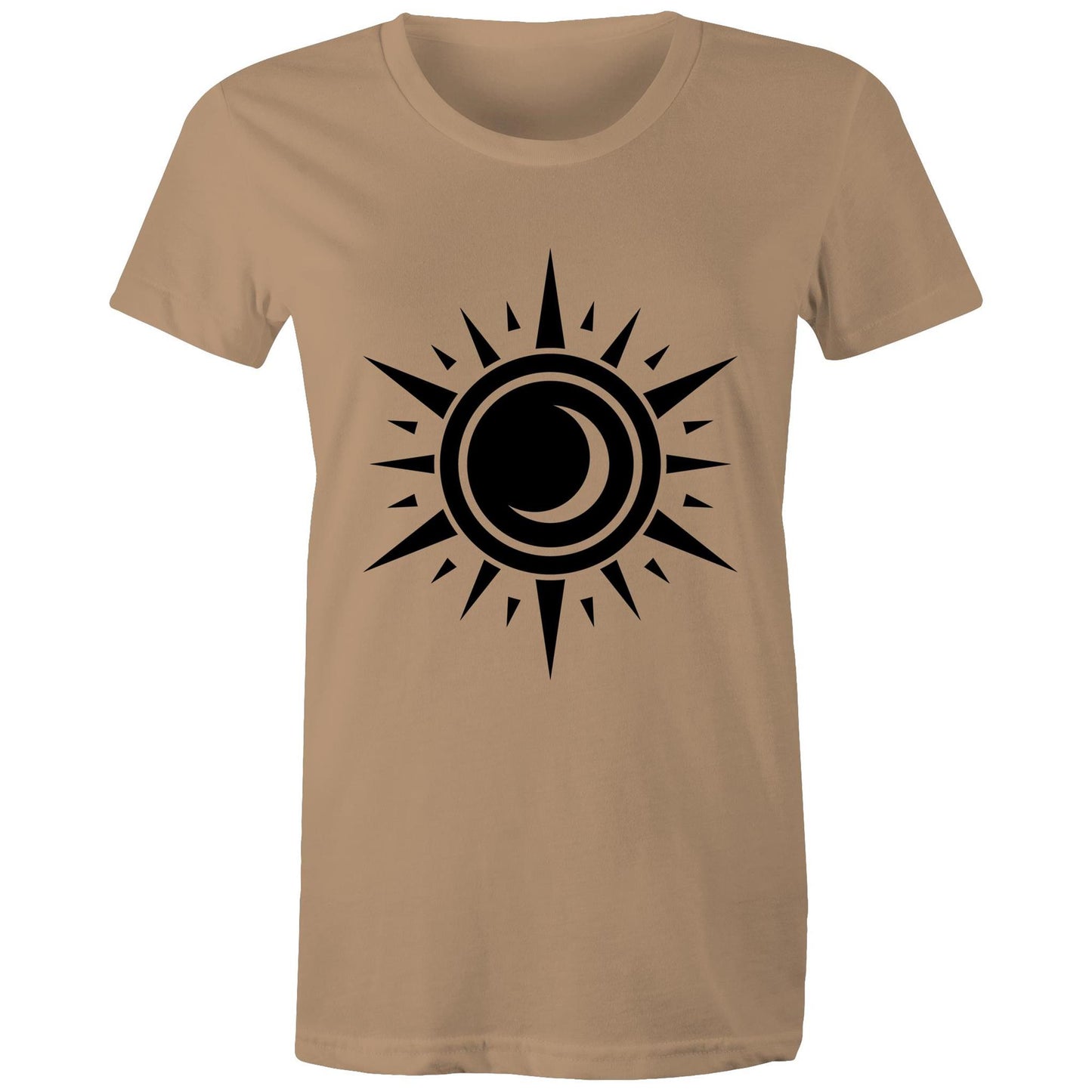 Women's Earthfolk printed T shirt - Black Hole Sun - The Crescent Moon