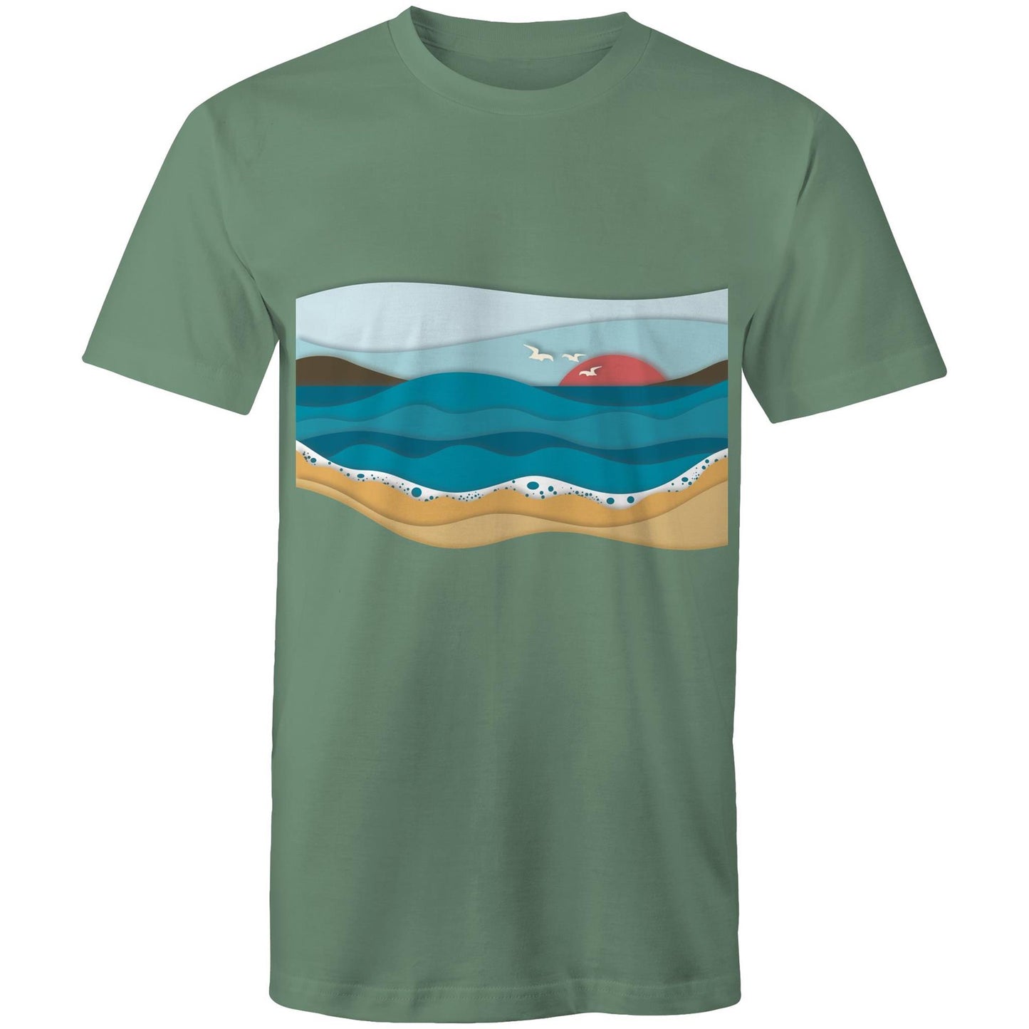 Earthfolk Printed T shirt - Mens Relaxed Fit - Ocean - The Crescent Moon