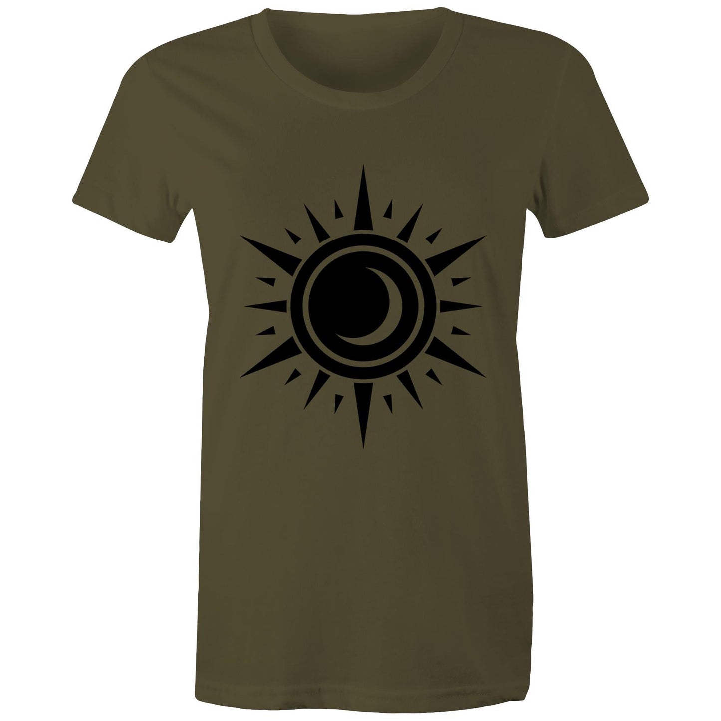 Women's Earthfolk printed T shirt - Black Hole Sun - The Crescent Moon