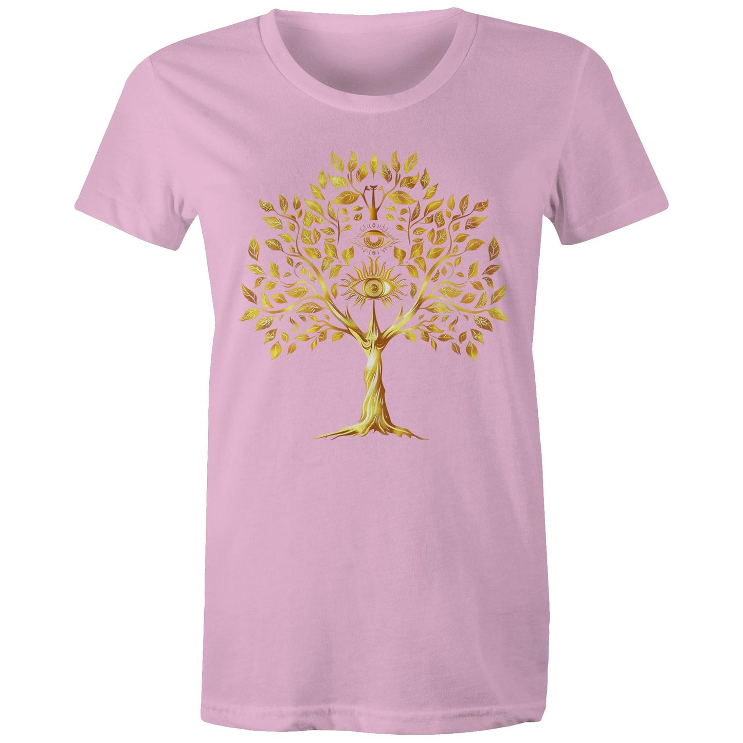 Earthfolk Printed Tshirt - Womans Relaxed Fit - Golden Tree