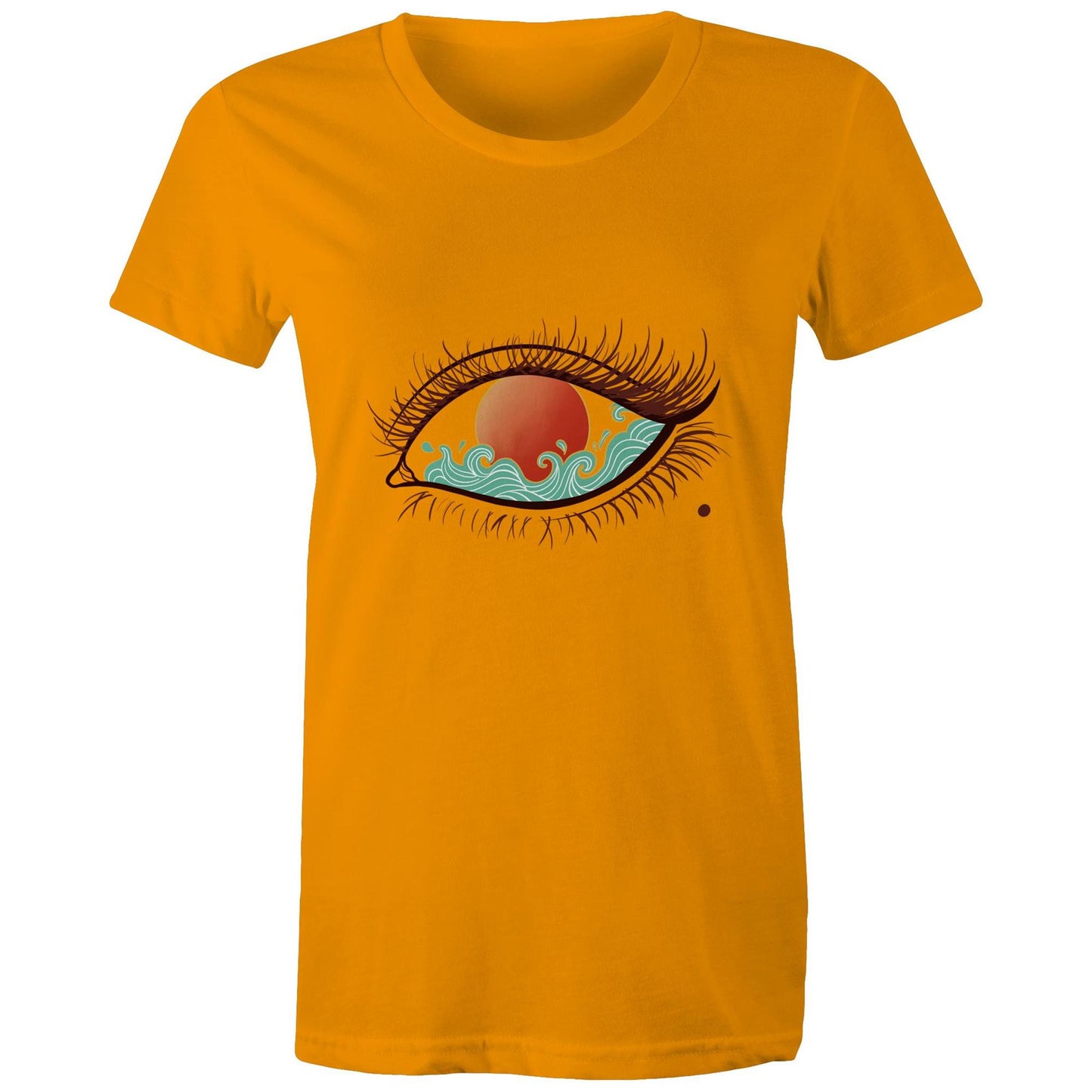 Earthfolk Printed T shirt - Women'sRelaxed Fit - Eye of the sunset - The Crescent Moon