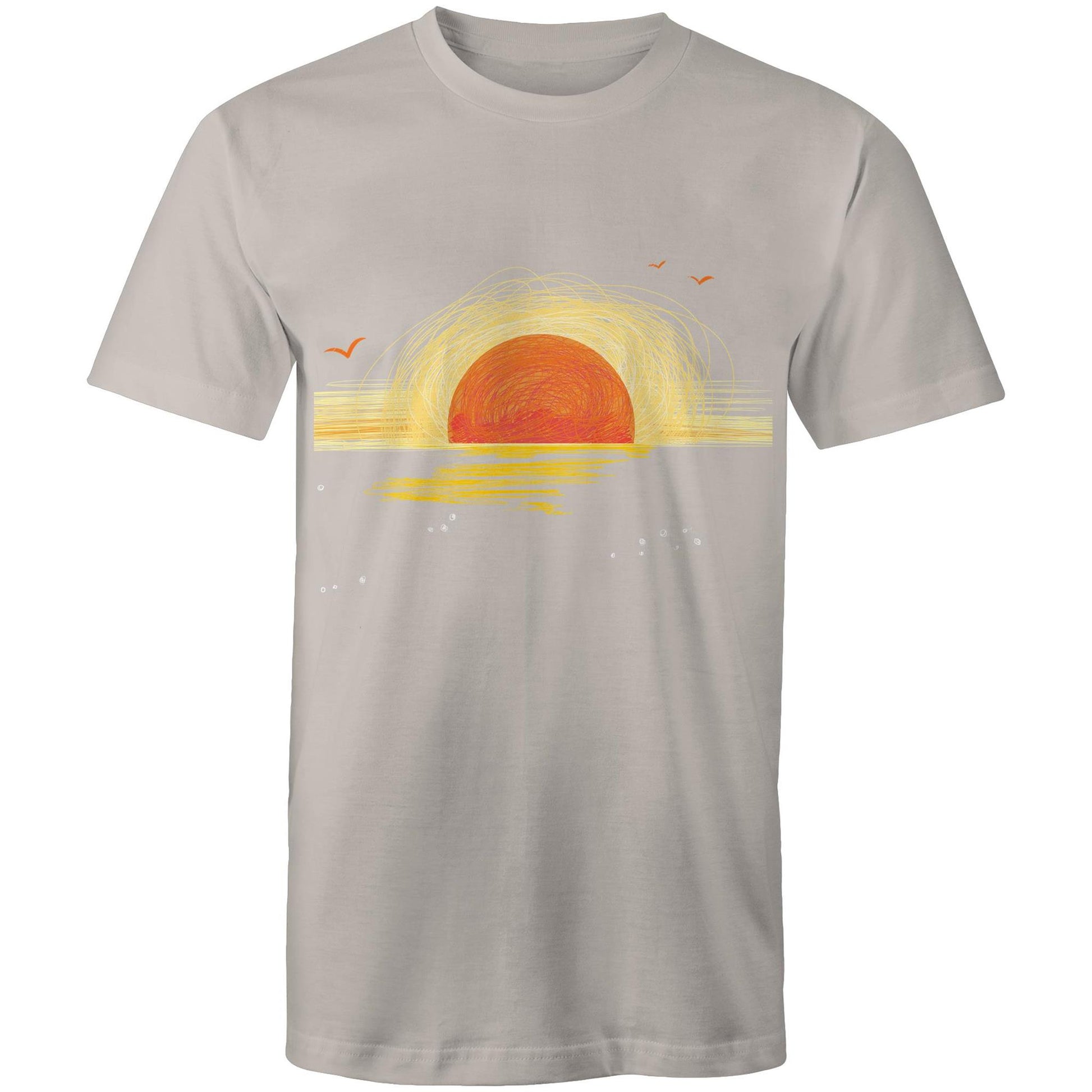 Earthfolk Printed T Shirt - Mens Relaxed Fit - Sunrise Sketch - The Crescent Moon